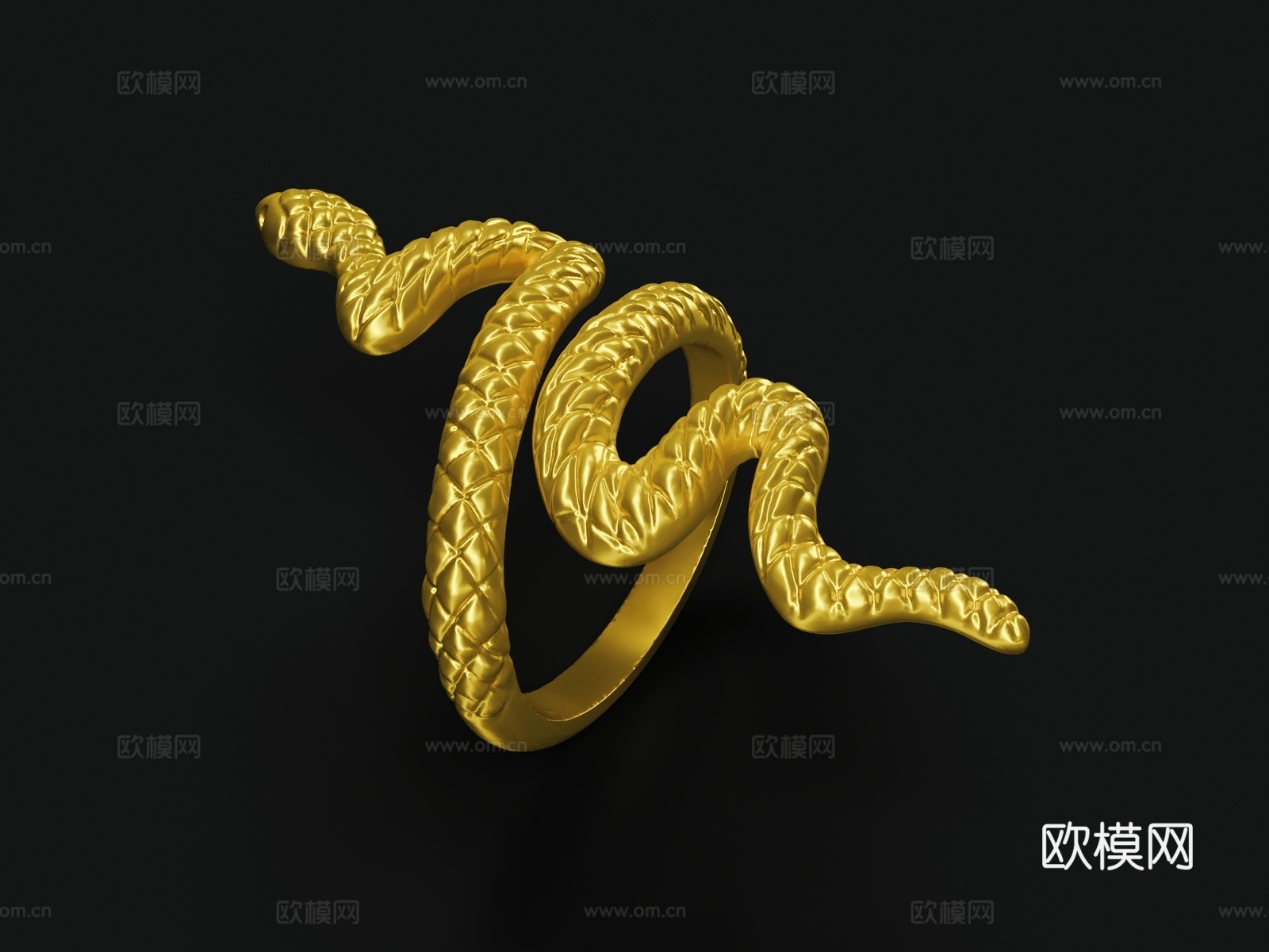 金蛇戒指 首饰 珠宝3d模型