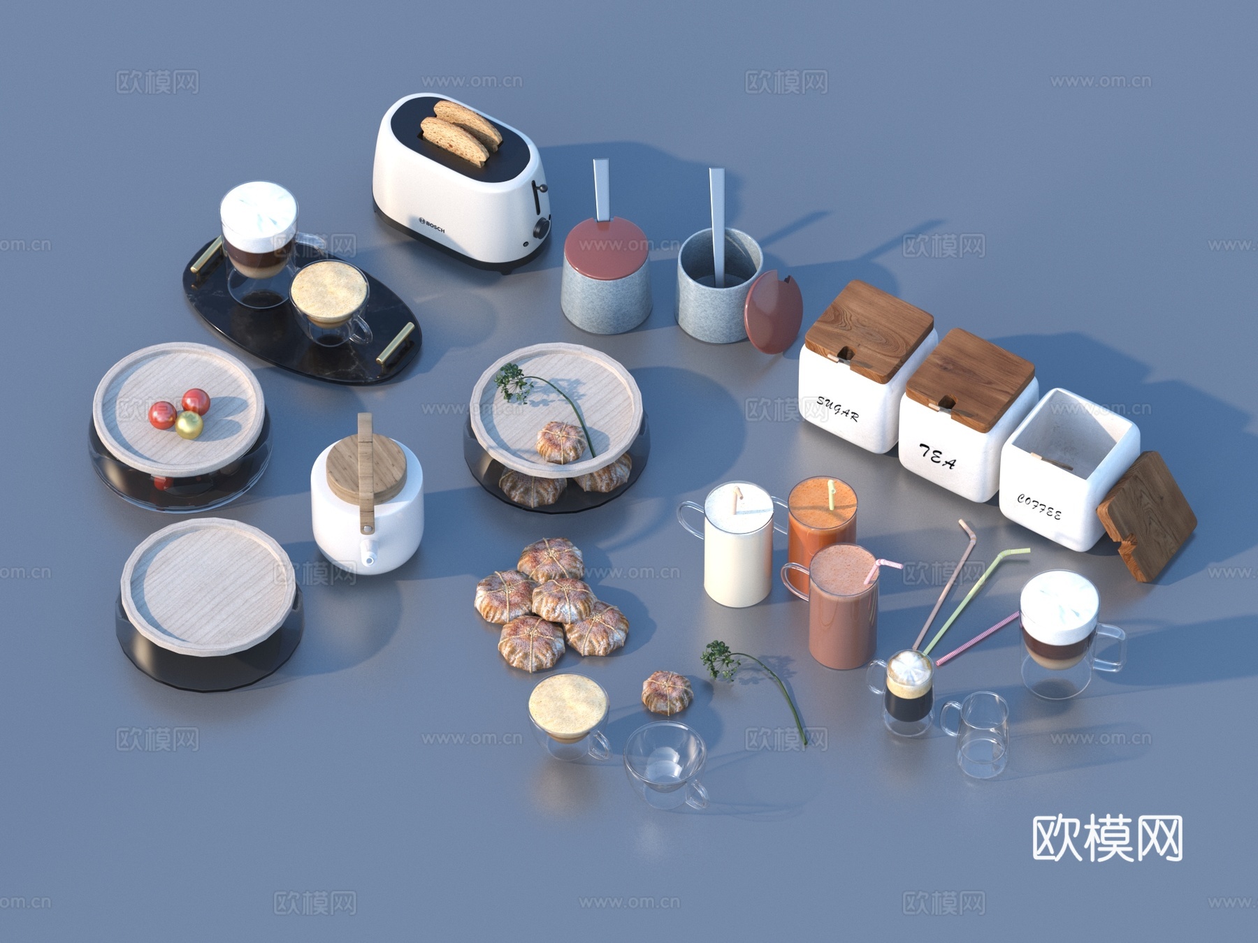 食物 杯子 厨房用品3d模型