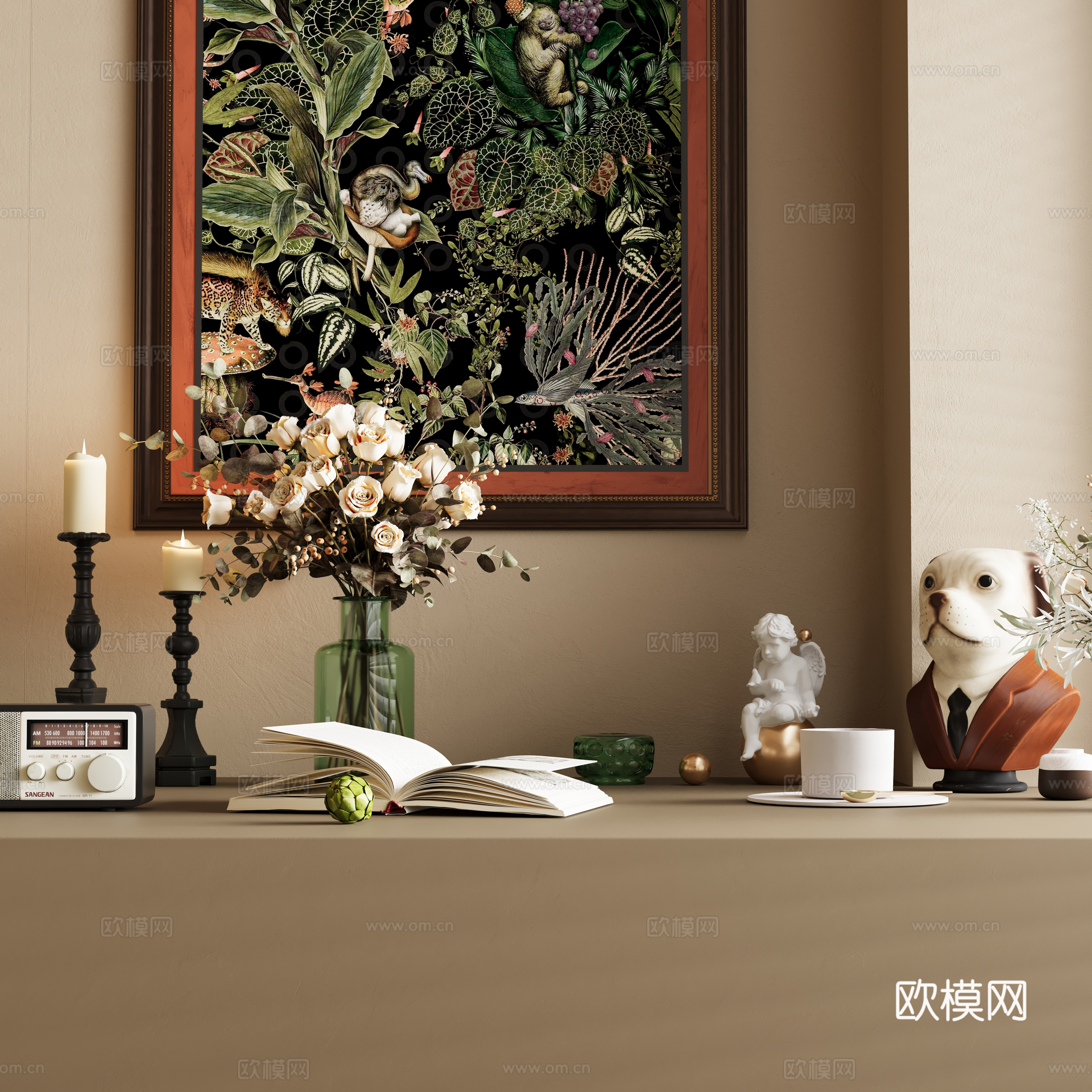 法式装饰摆件组合3d模型