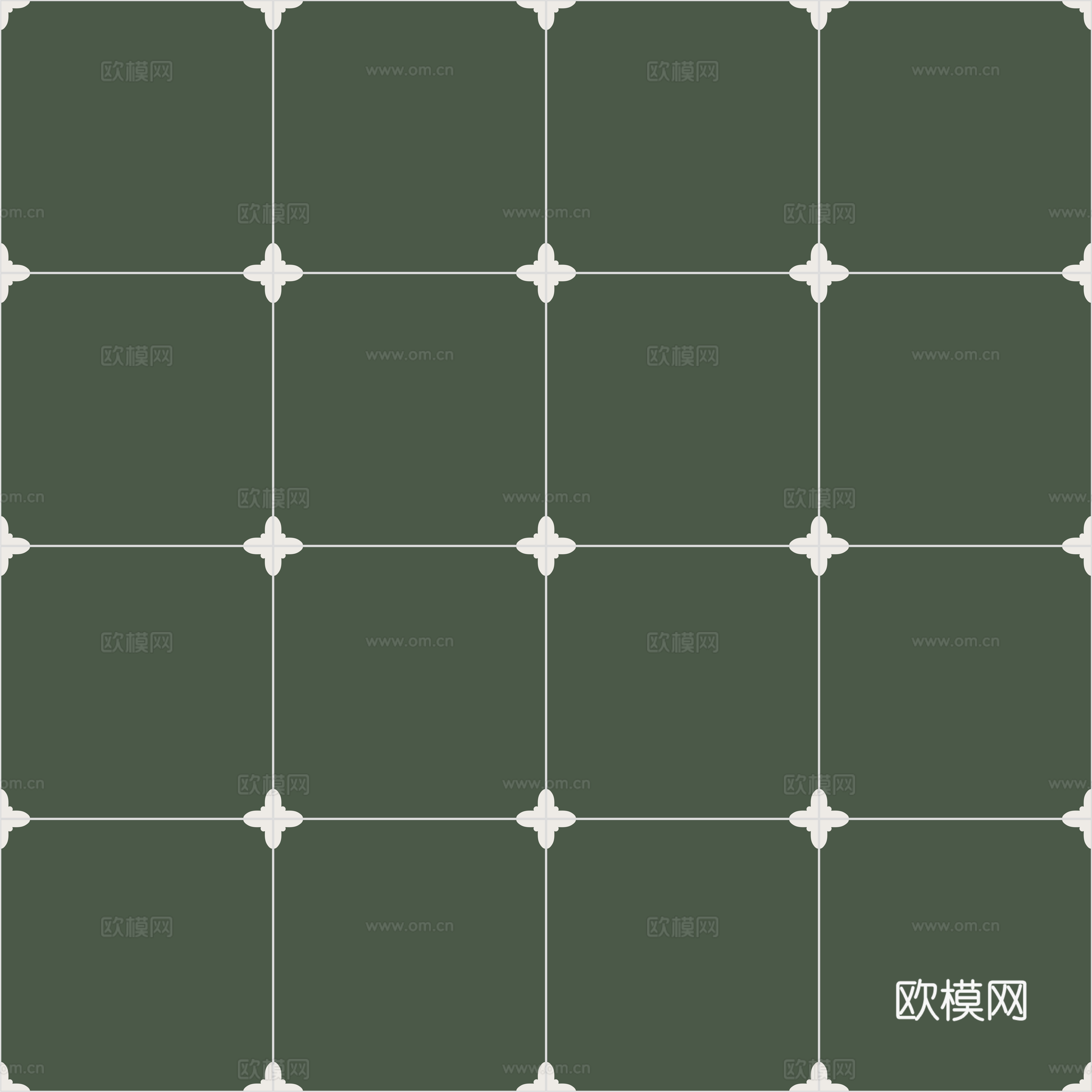 墨绿色几何图案花砖贴图
