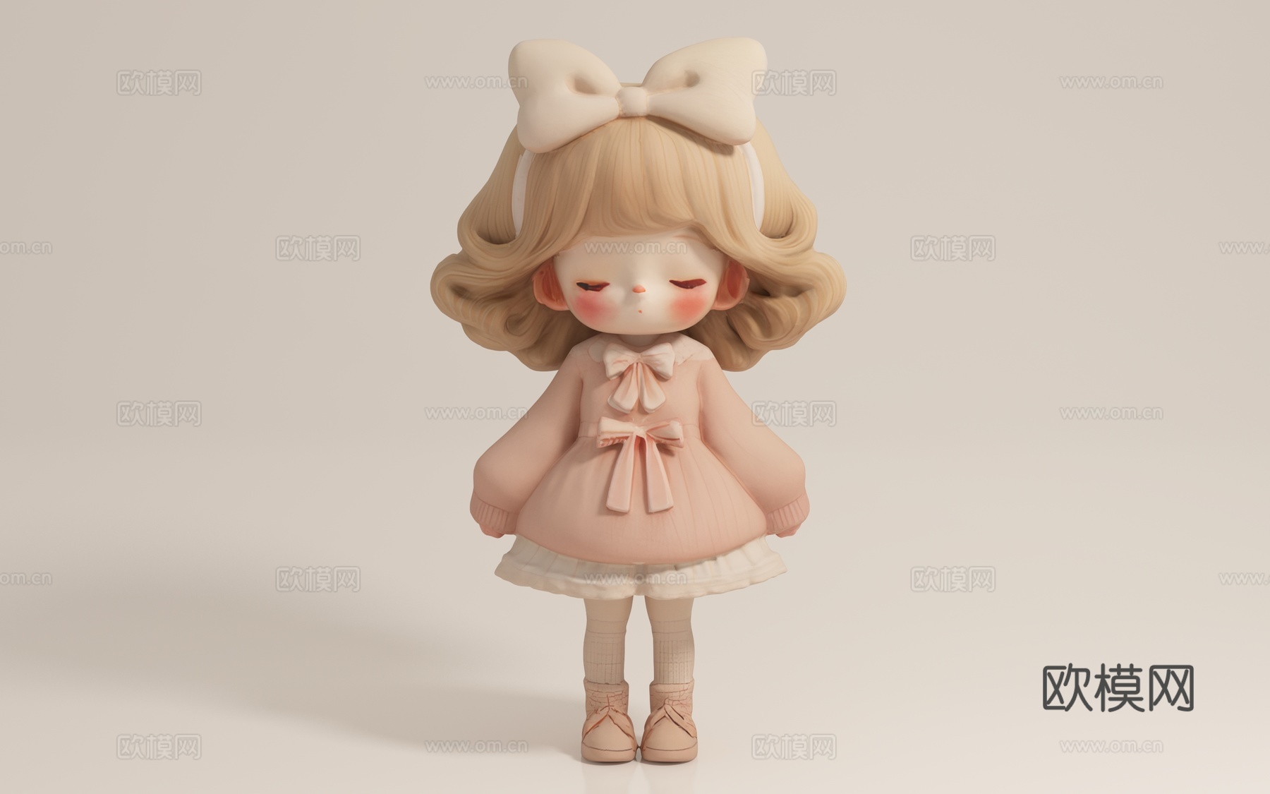 女孩 卡通人物 少女 娃娃 打卡 IP 玩偶 手办 雕像 美3d模型