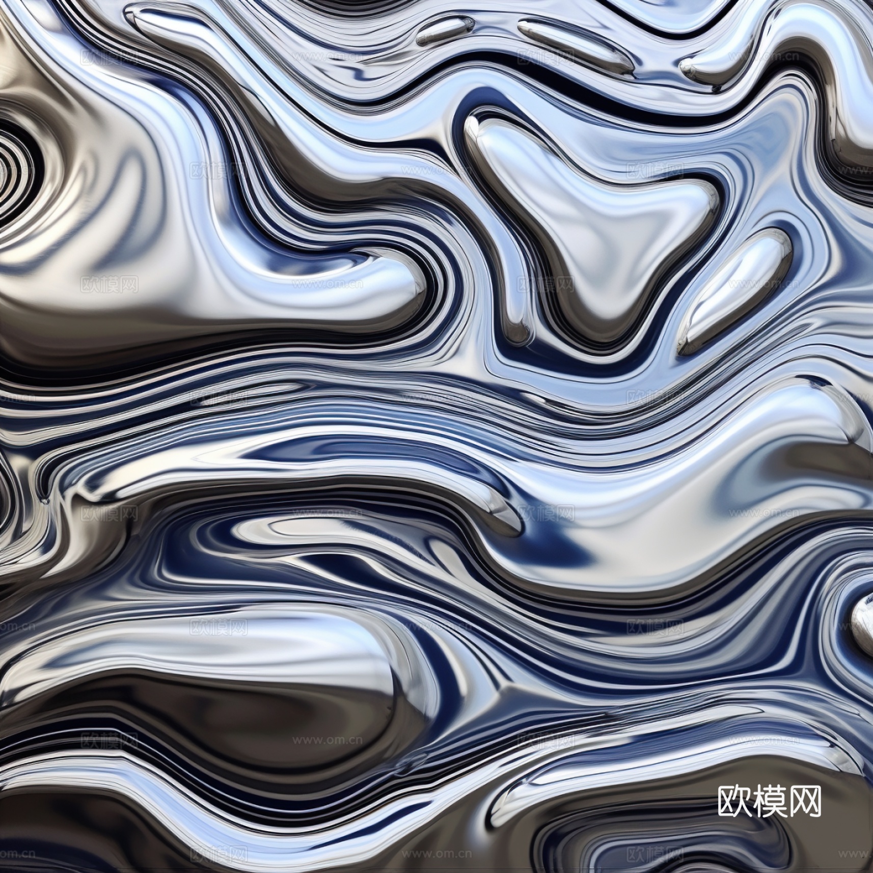 银色水波纹不锈钢金属贴图