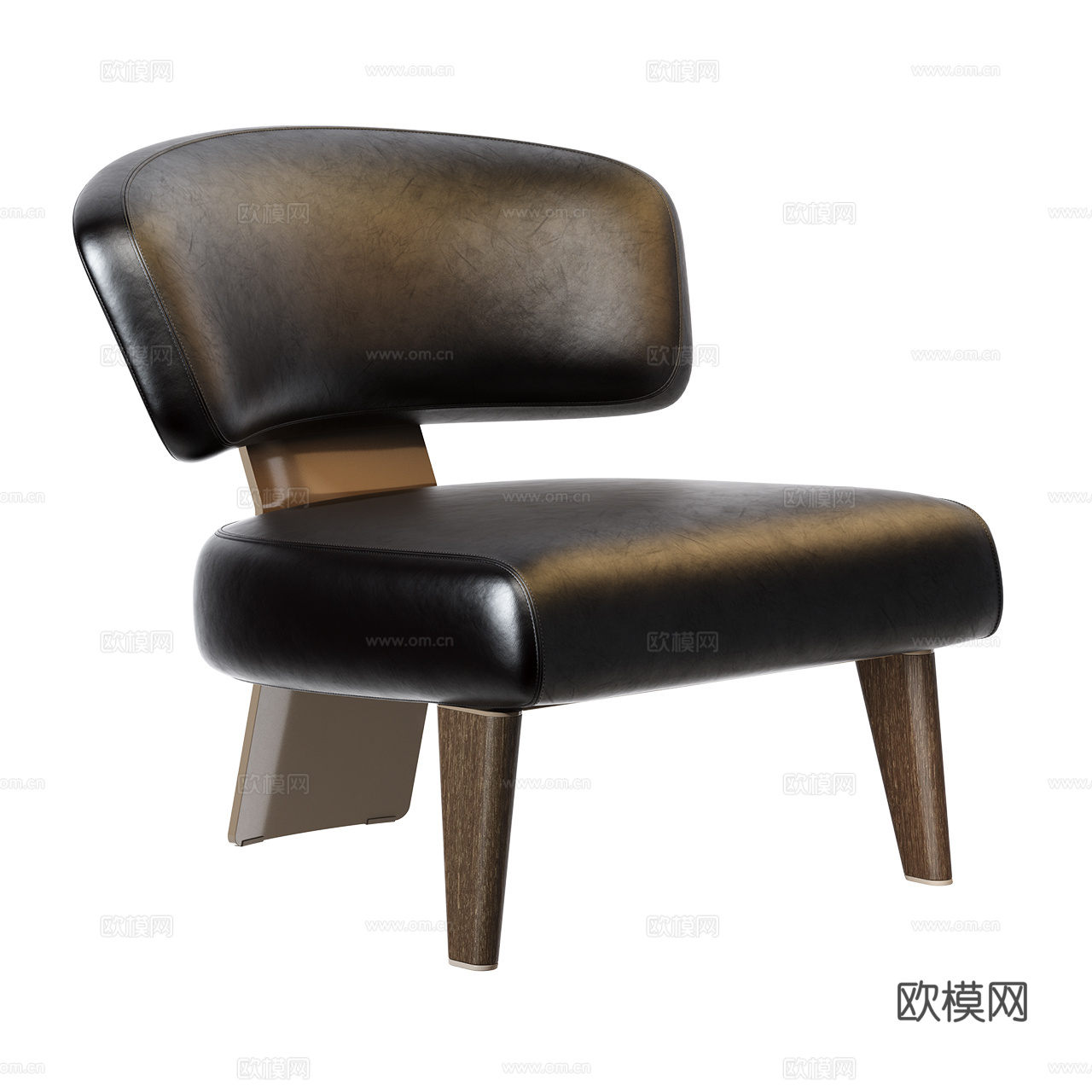Minotti 现代休闲椅 皮革休闲椅 扶手椅 皮椅 躺椅3d模型