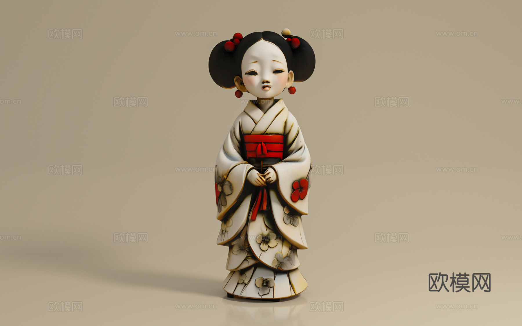 日本娼妓 人偶 女人 人物 文物 雕塑 石雕 摆件 手办 展3d模型