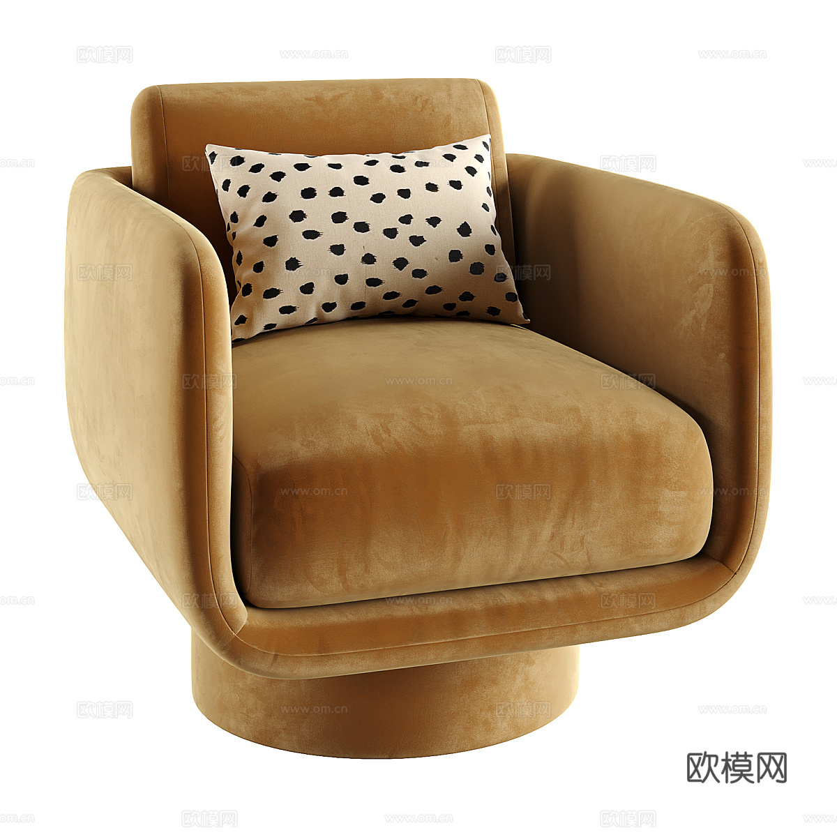 现代意式布艺休闲椅3d模型