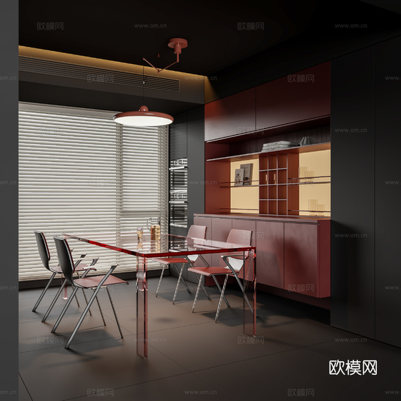 現(xiàn)代餐廳3d模型下載