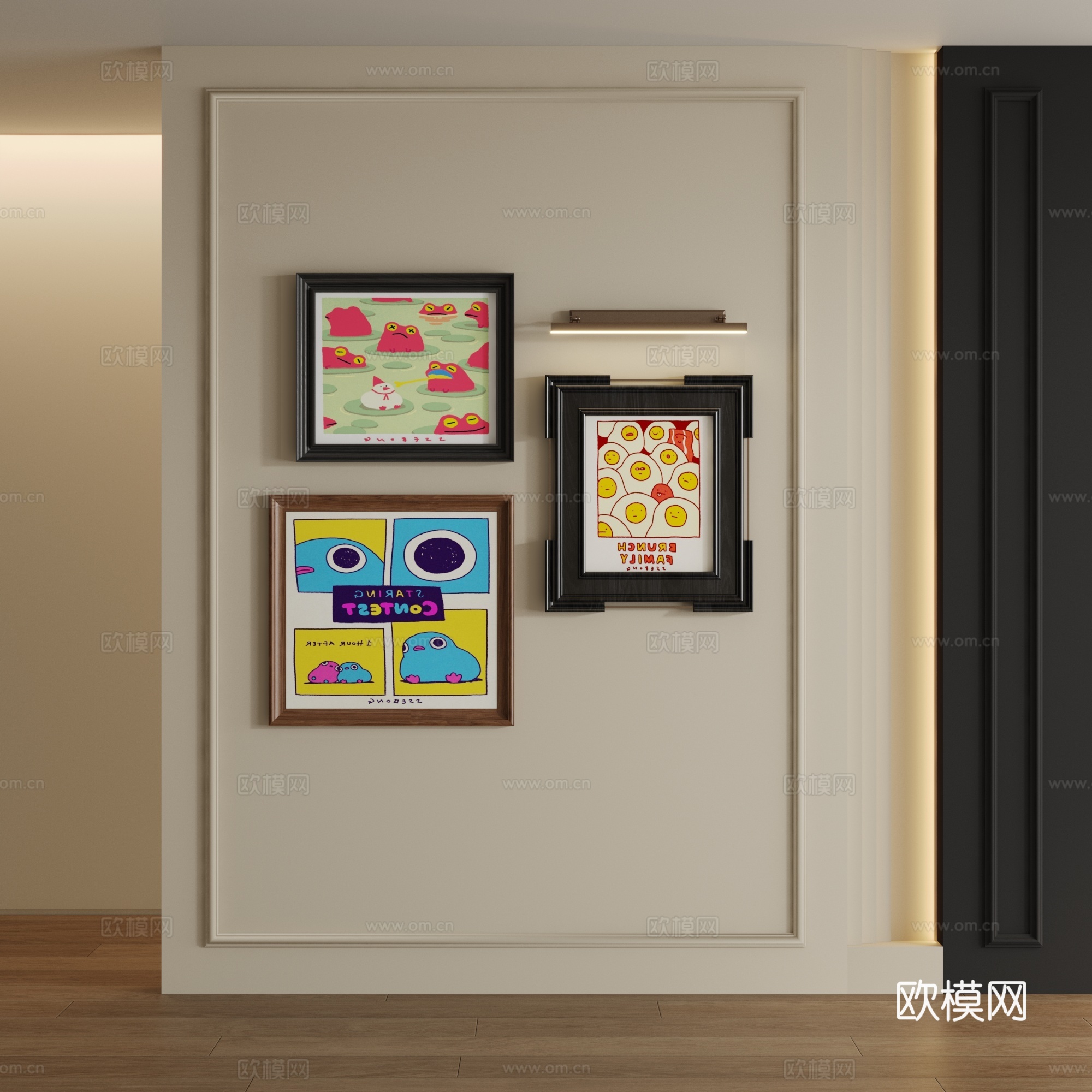 中古风装饰画su模型