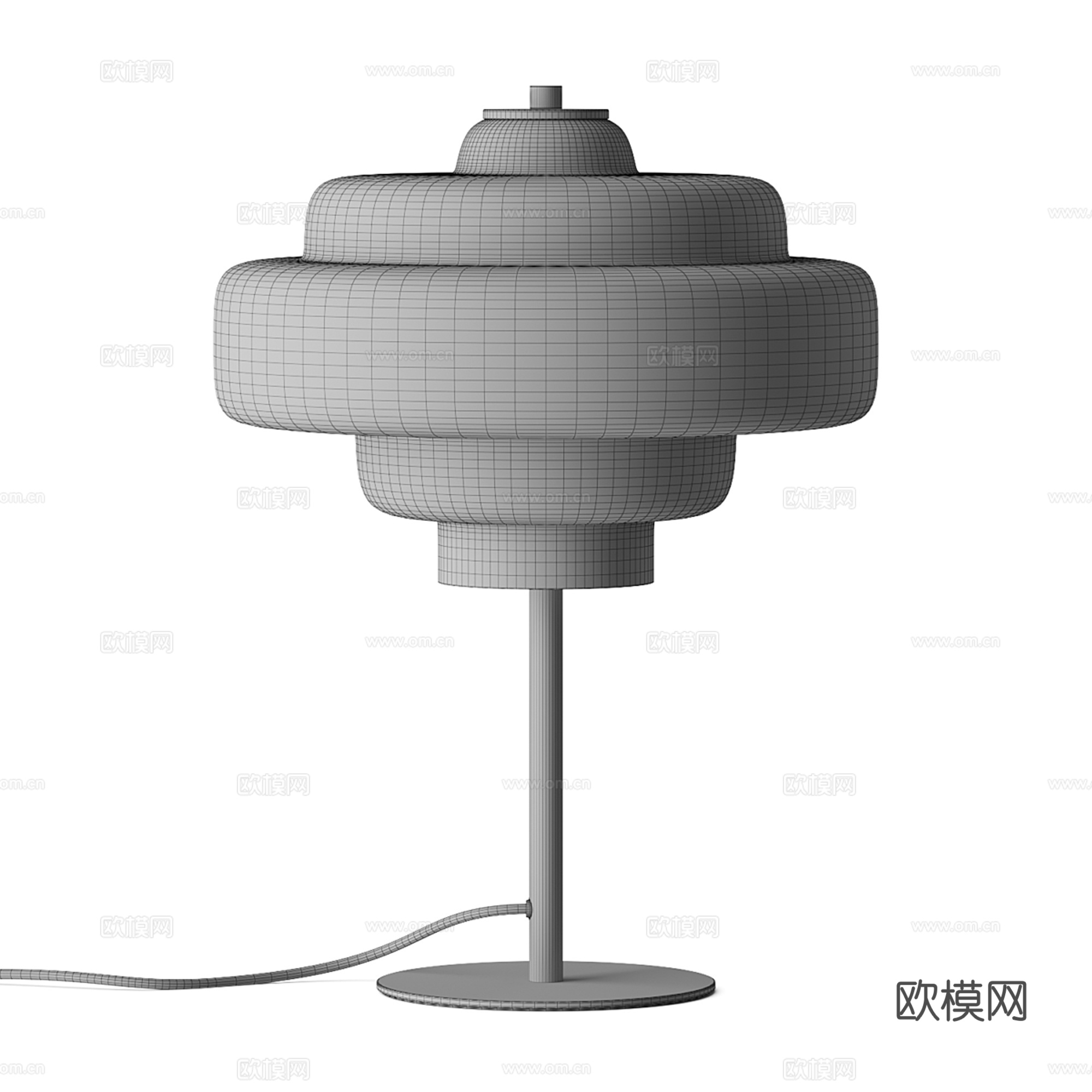 现代玻璃台灯3d模型