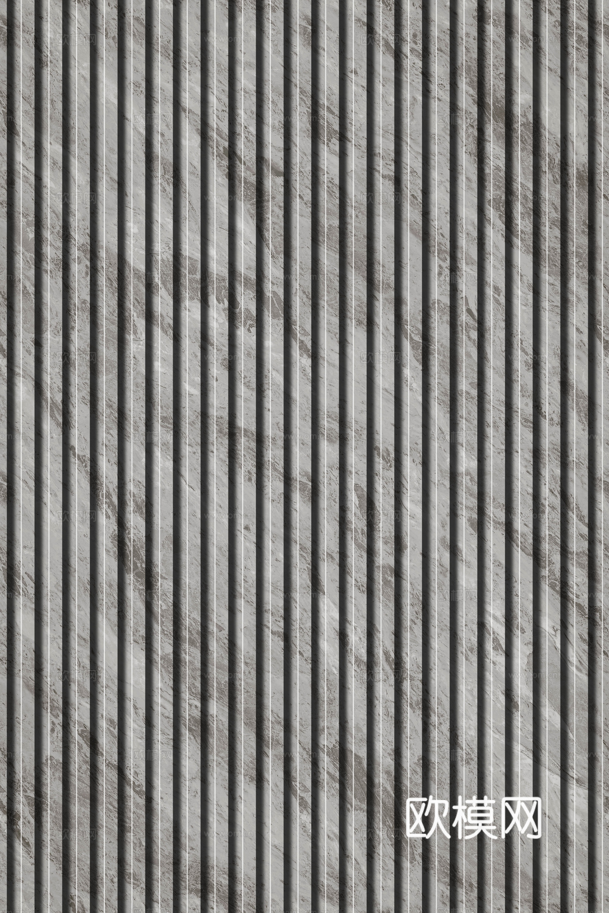 岩板石纹拉槽格栅长城板下载（渲染图4）