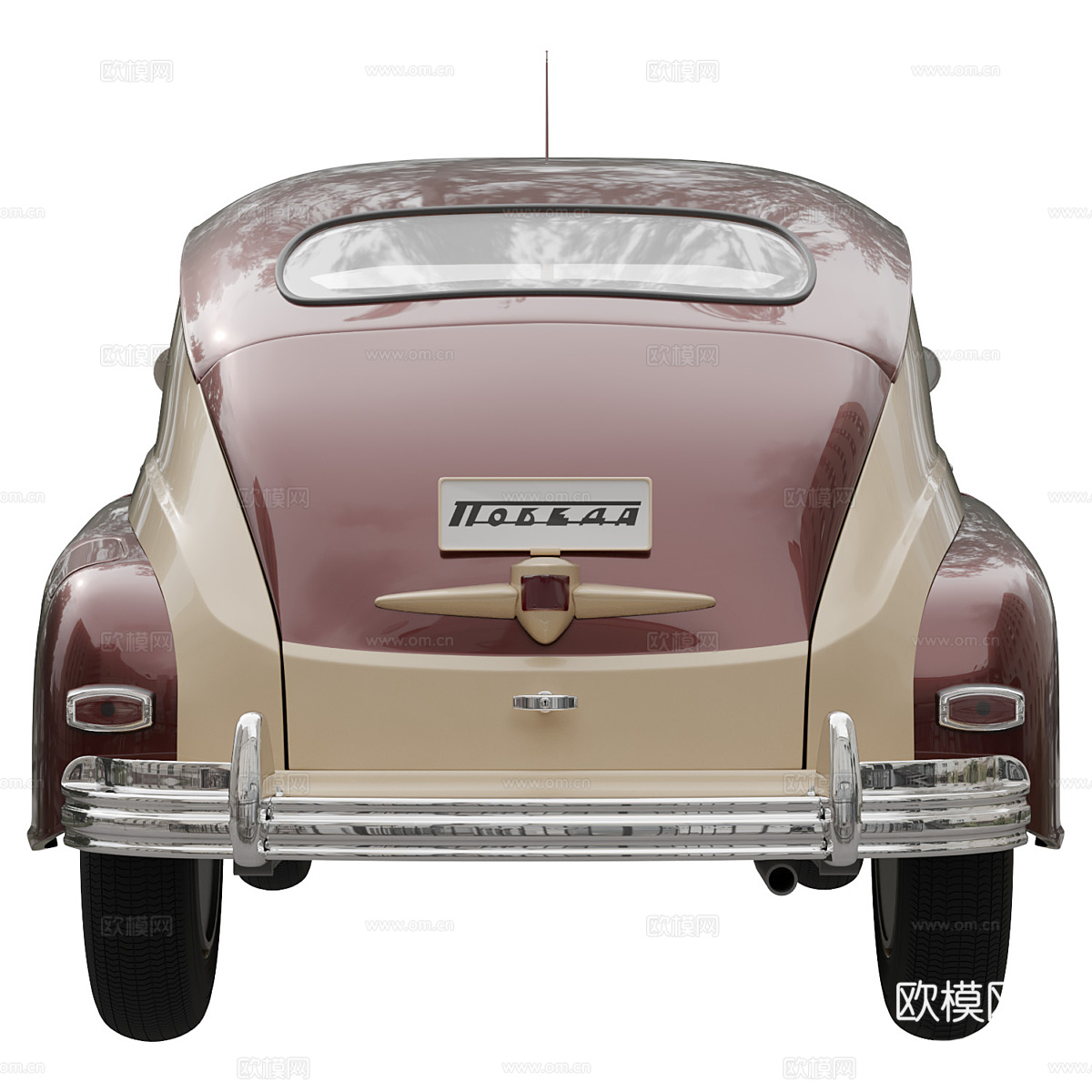 美式复古 Pobeda 老爷车3d模型下载（渲染图4）