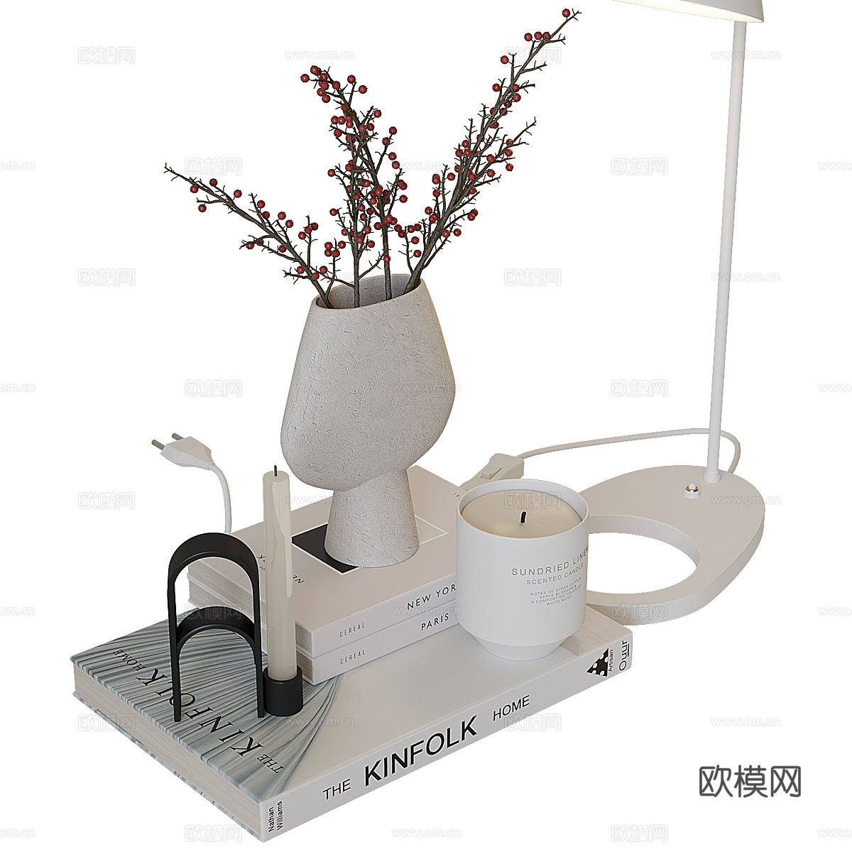 现代意式极简饰品摆件组合3d模型