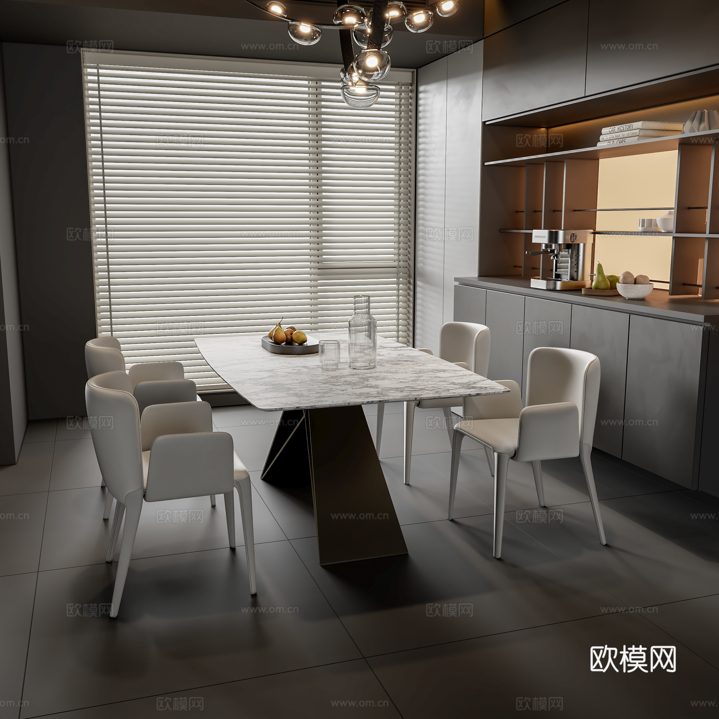 现代餐桌椅su模型