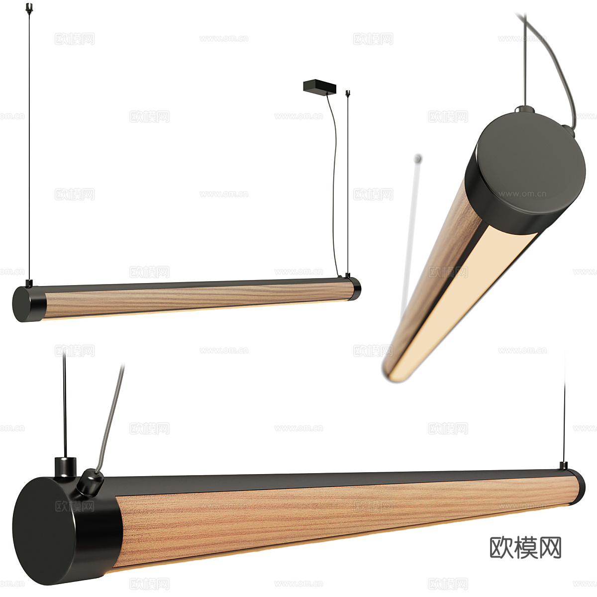 现代意式极简线性吊灯3d模型