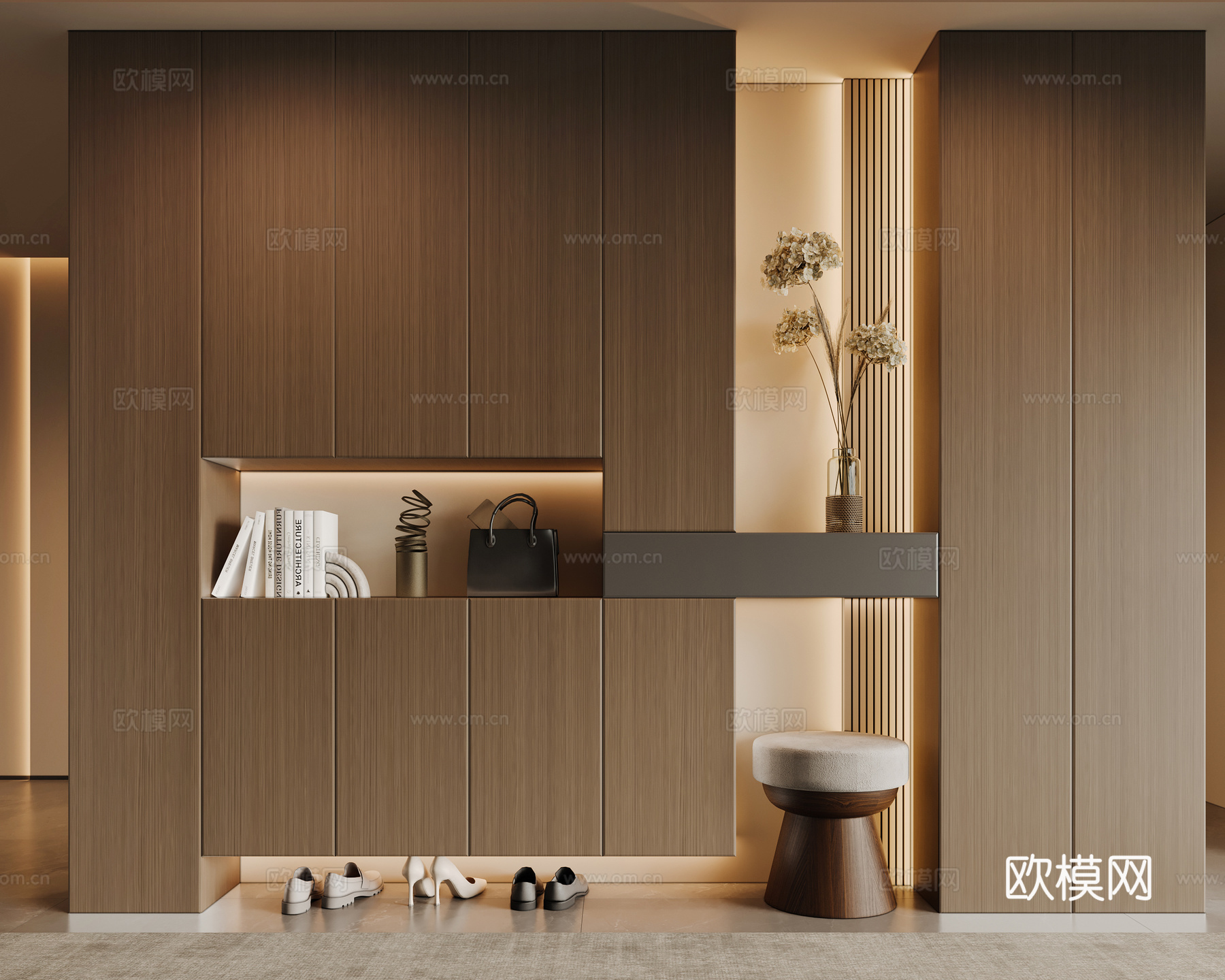 现代玄关3d模型下载