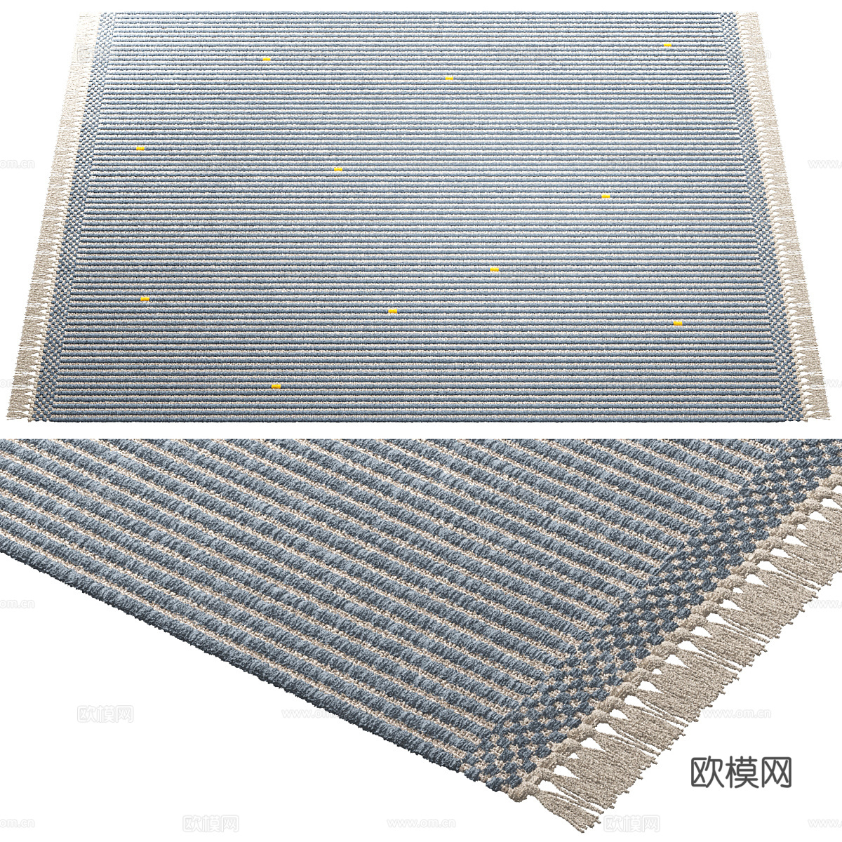 现代奶油风儿童布艺地毯3d模型