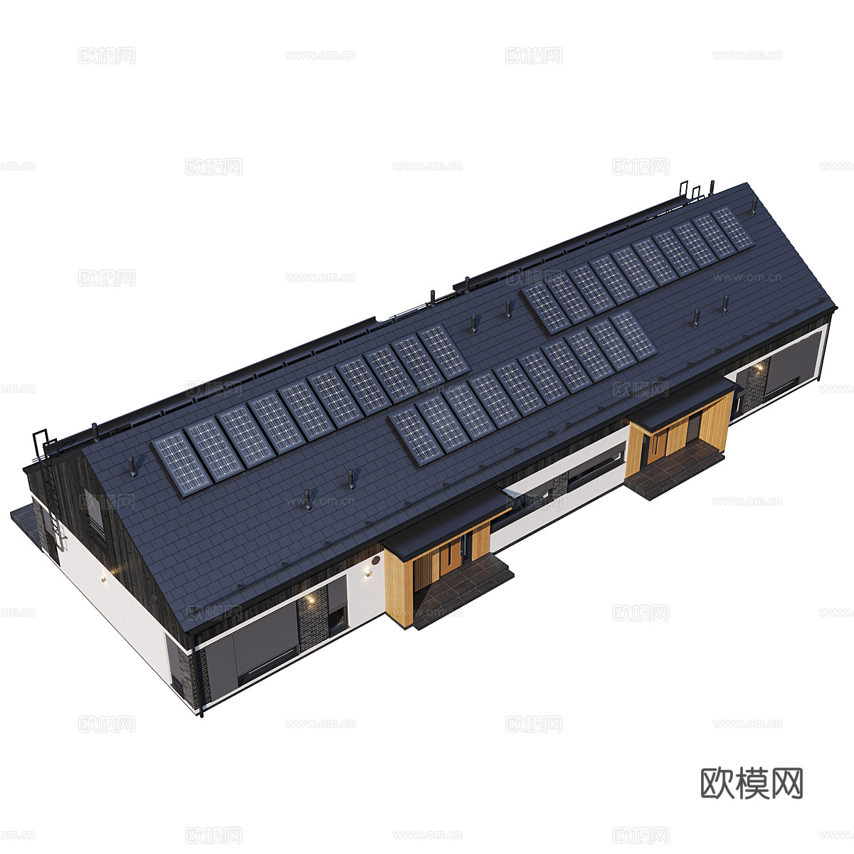现代意式联排住宅外观3d模型
