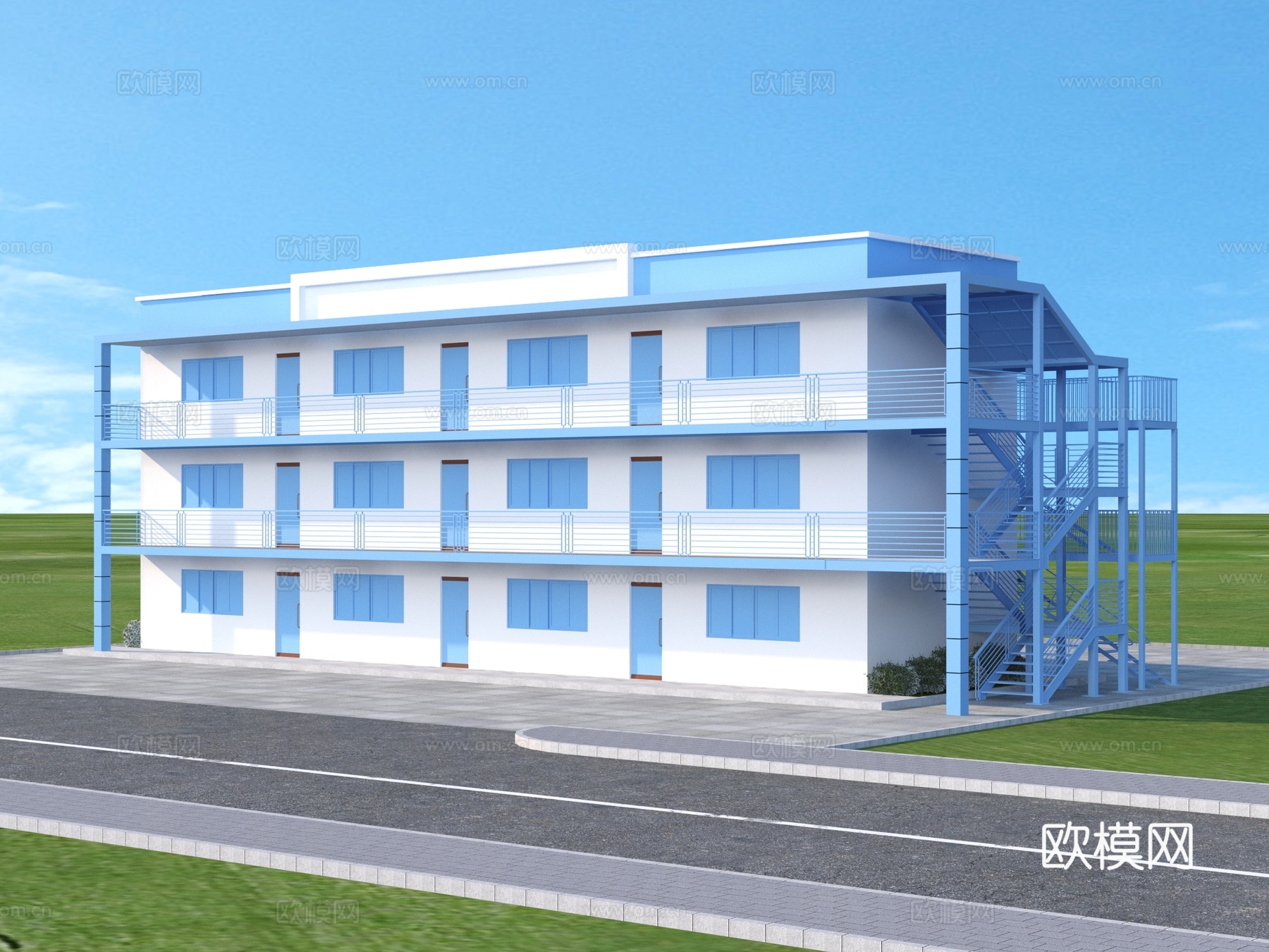 活动板房 施工板房 简易板房3d模型
