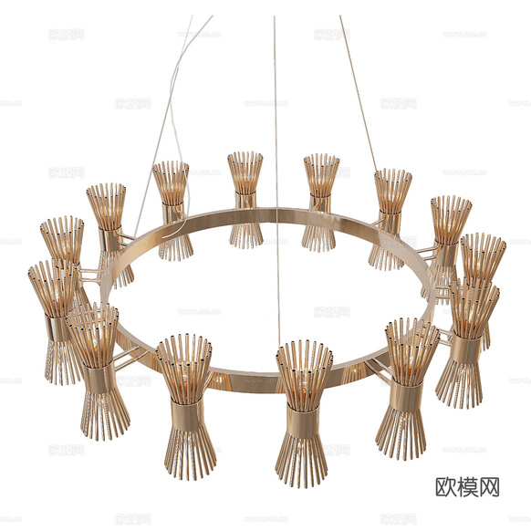 現(xiàn)代輕奢裝飾吊燈3d模型下載(渲染圖2)
