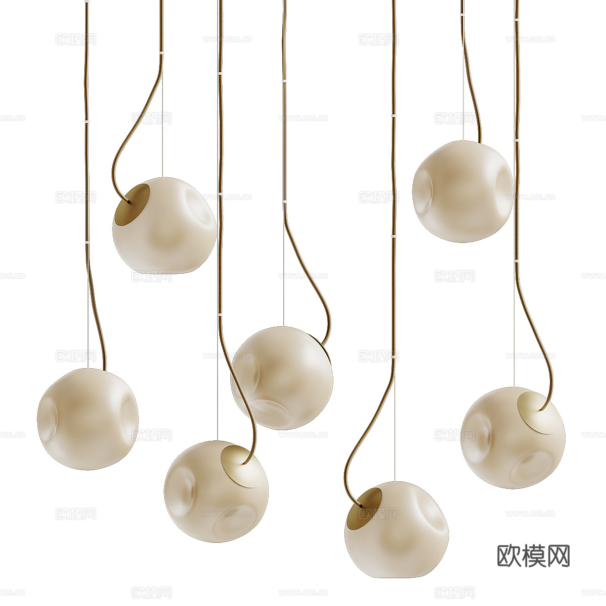 现代轻奢极简装饰小吊灯3d模型