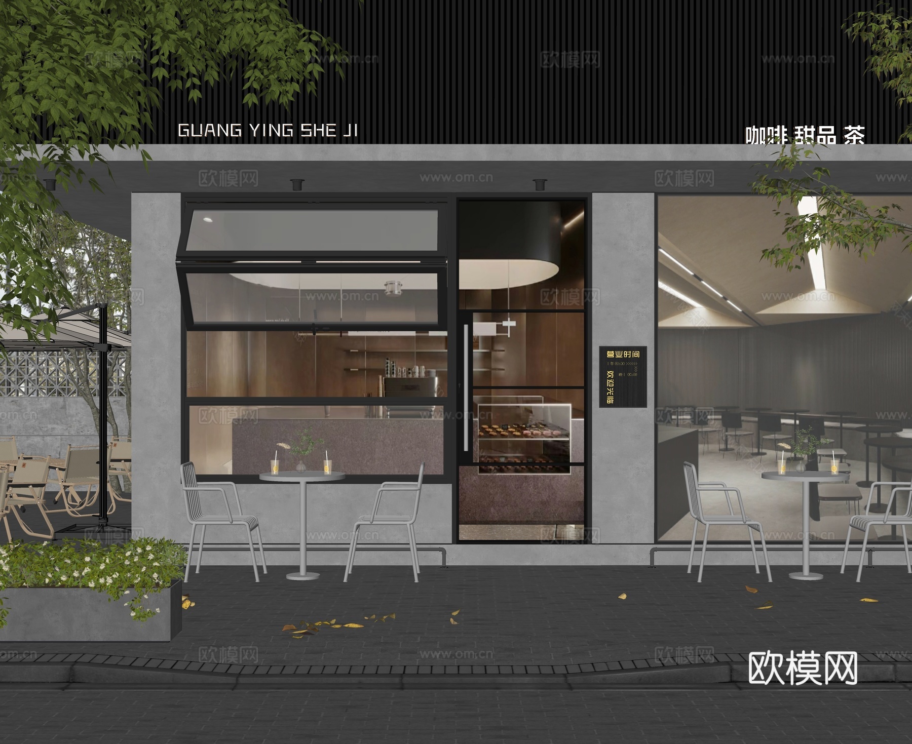 商业店铺门头su模型
