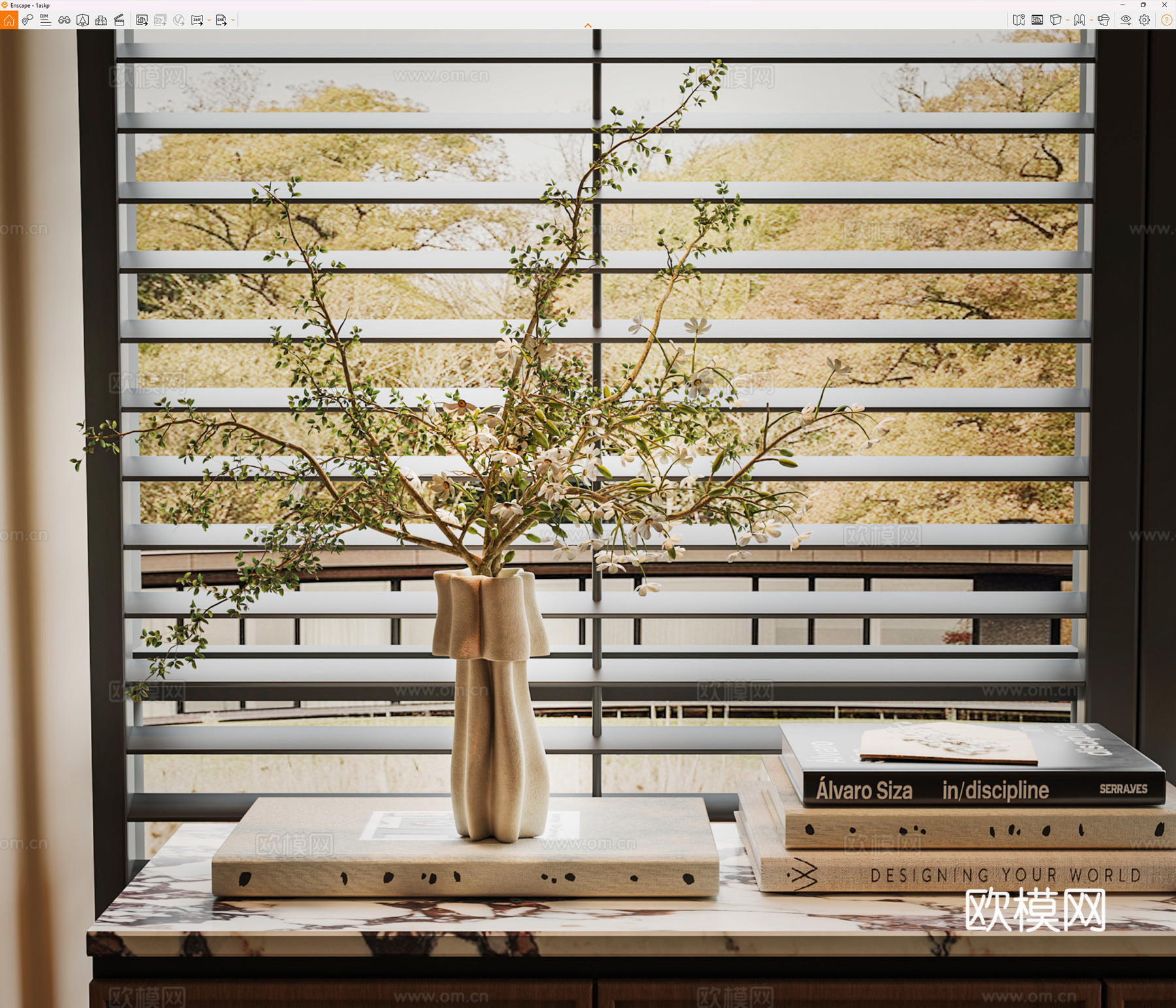 现代花艺 花瓶花艺 花卉摆件 插花花艺su模型