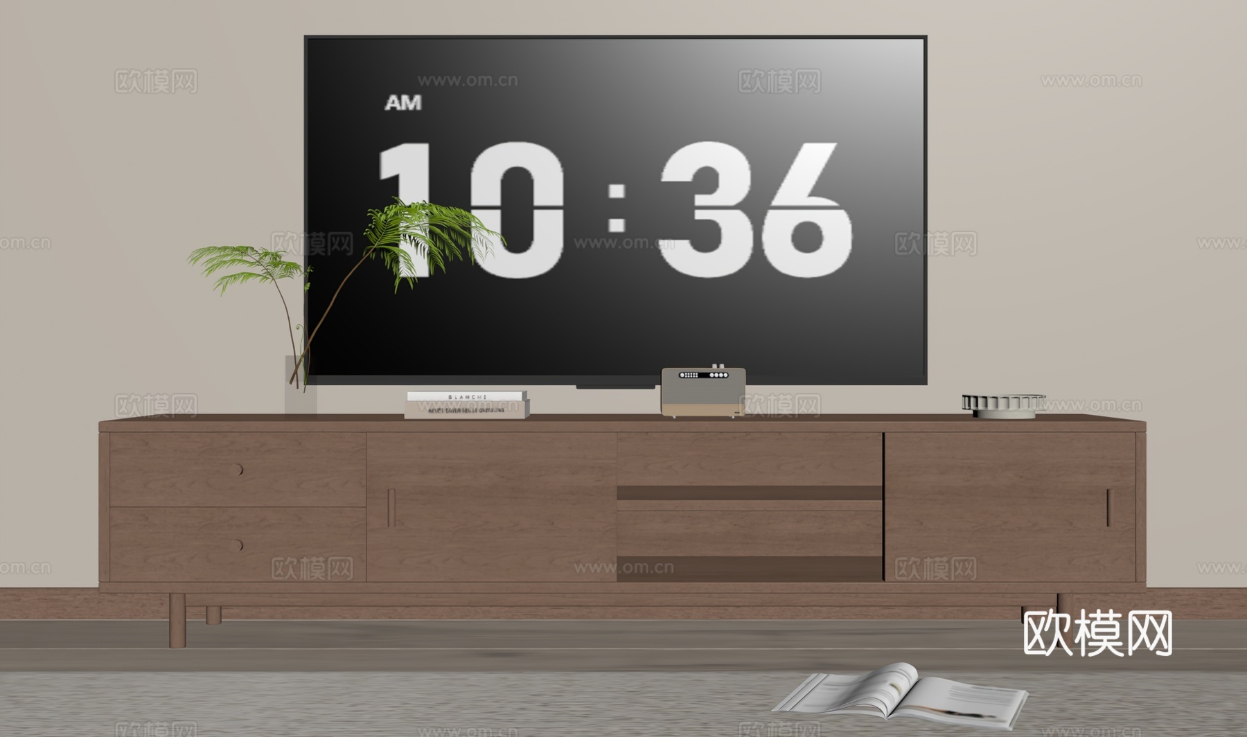 现代电视柜su模型