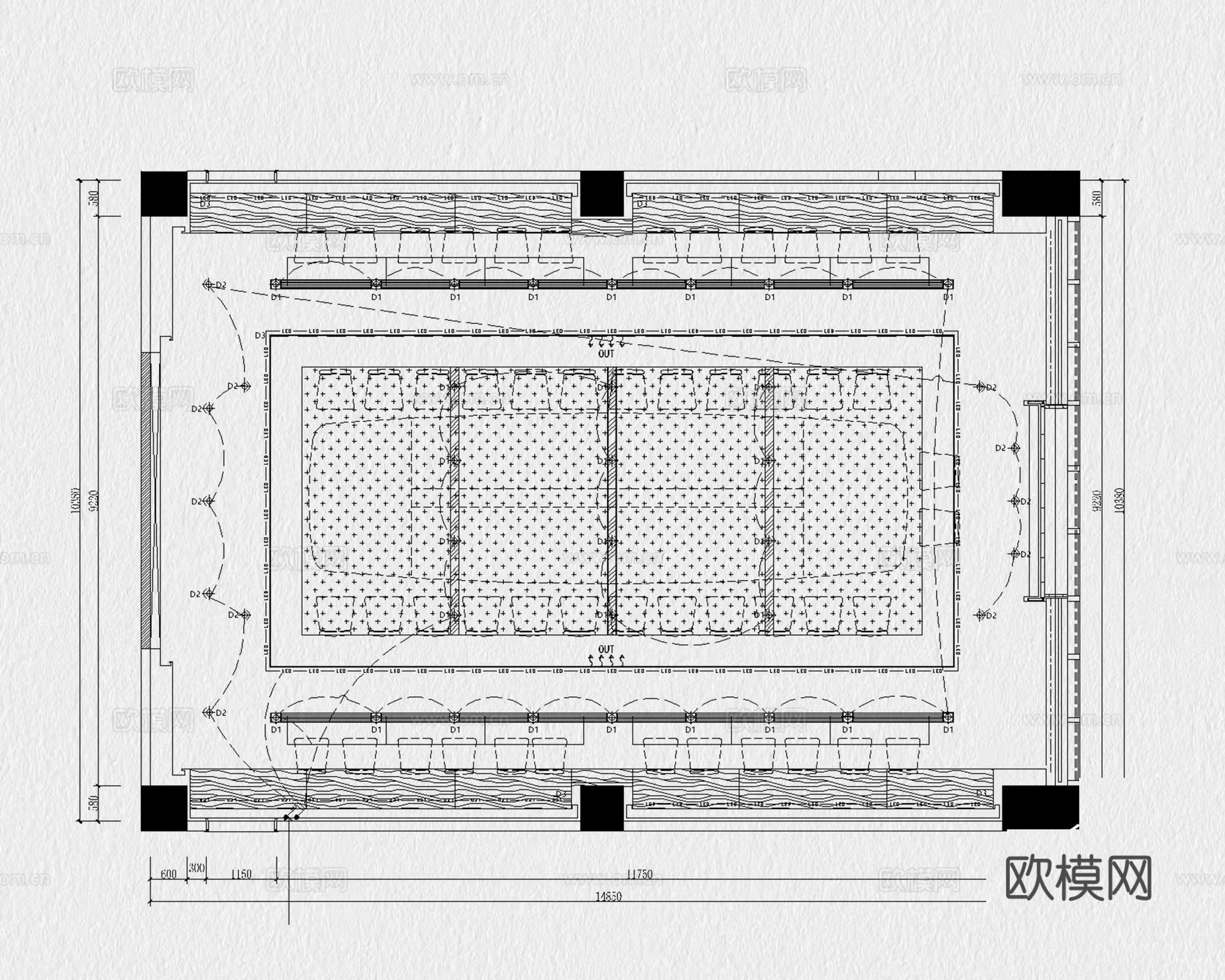 会议室 报告厅 多功能会议室 大会议室cad施工图