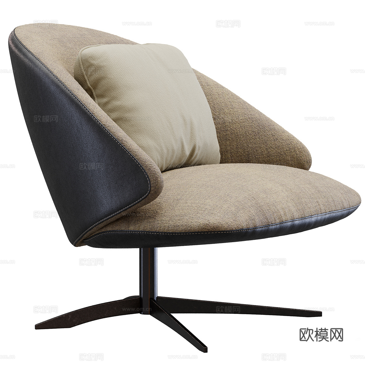 现代意式布艺休闲椅3d模型