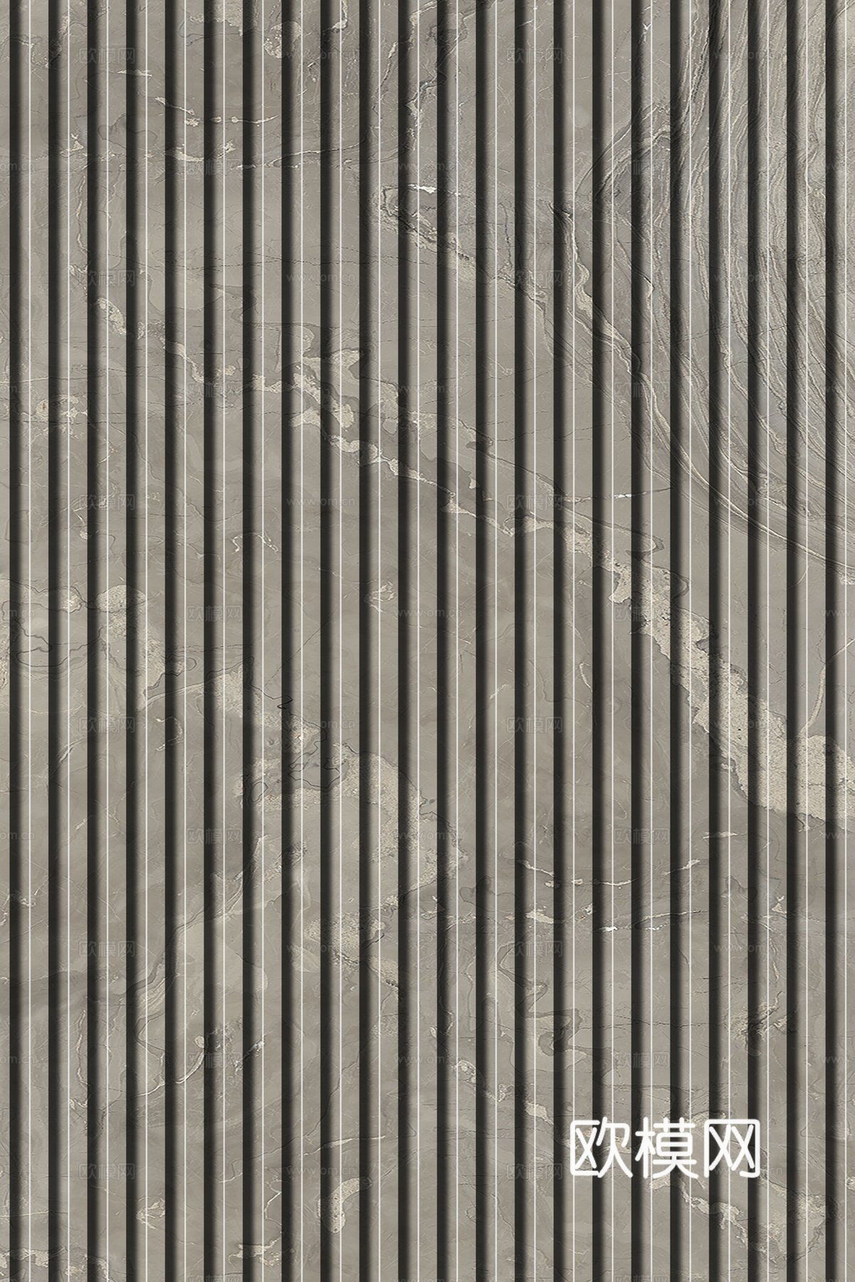 岩板石纹拉槽格栅长城板下载（渲染图5）