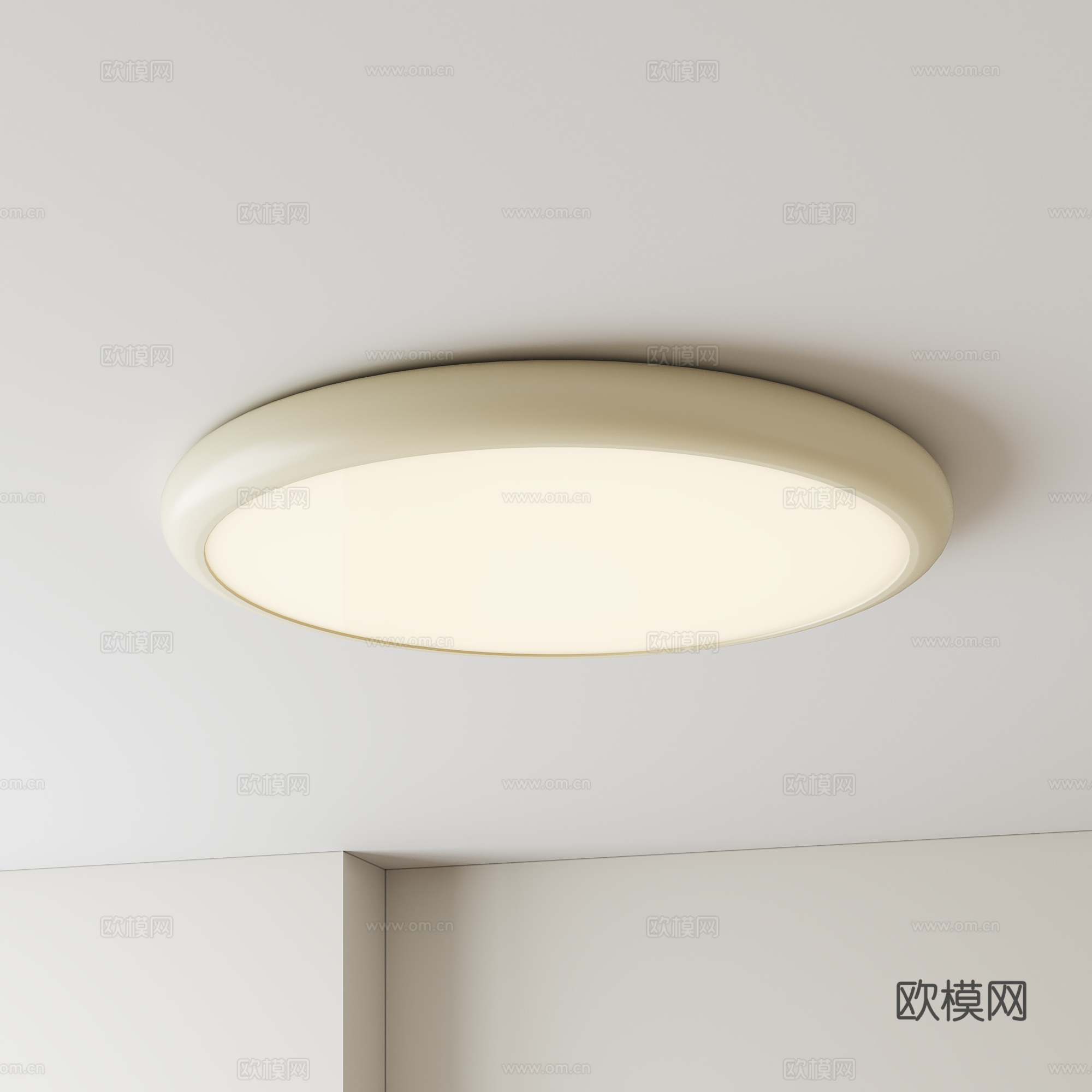 奶油风简约吸顶灯su模型