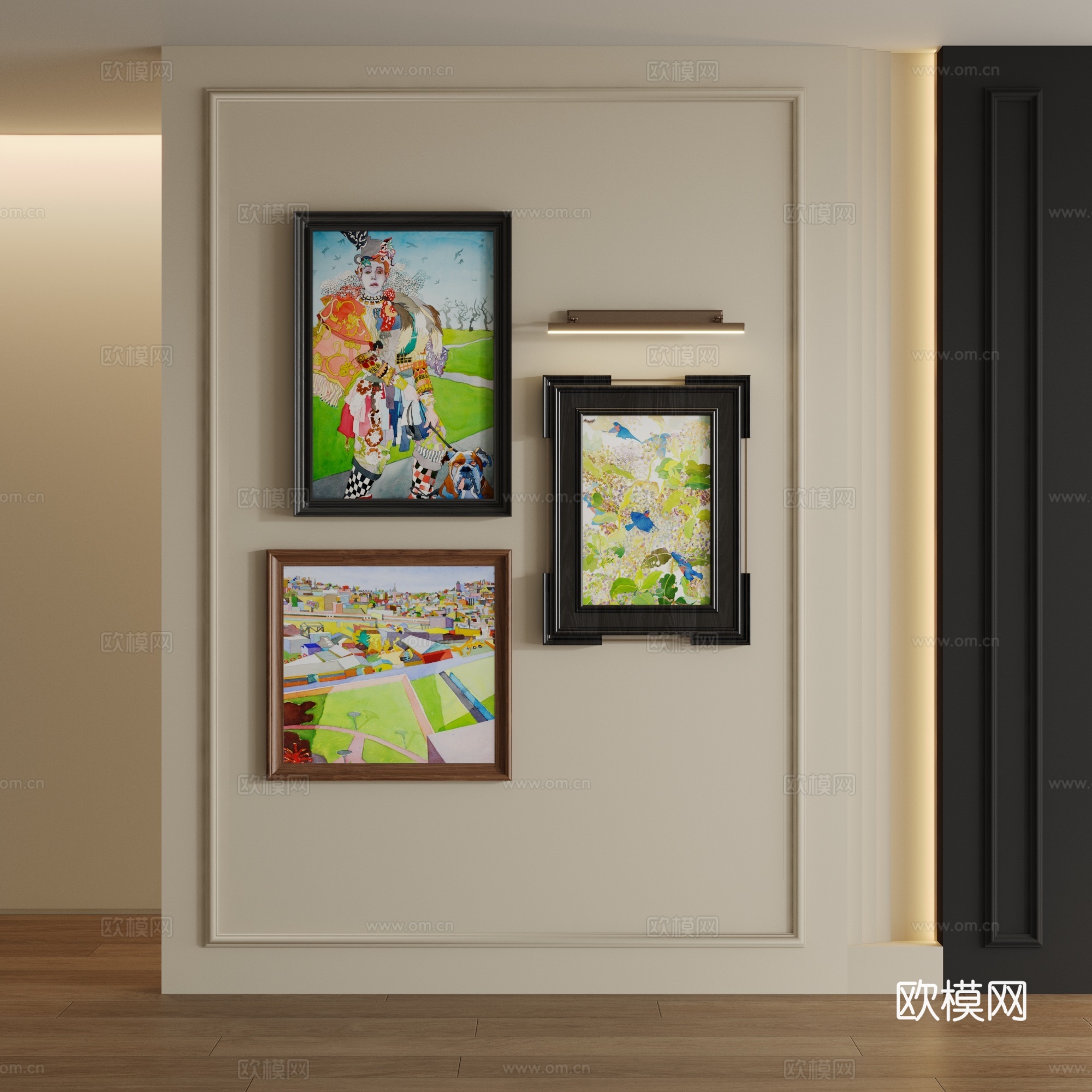 中古风装饰画3d模型