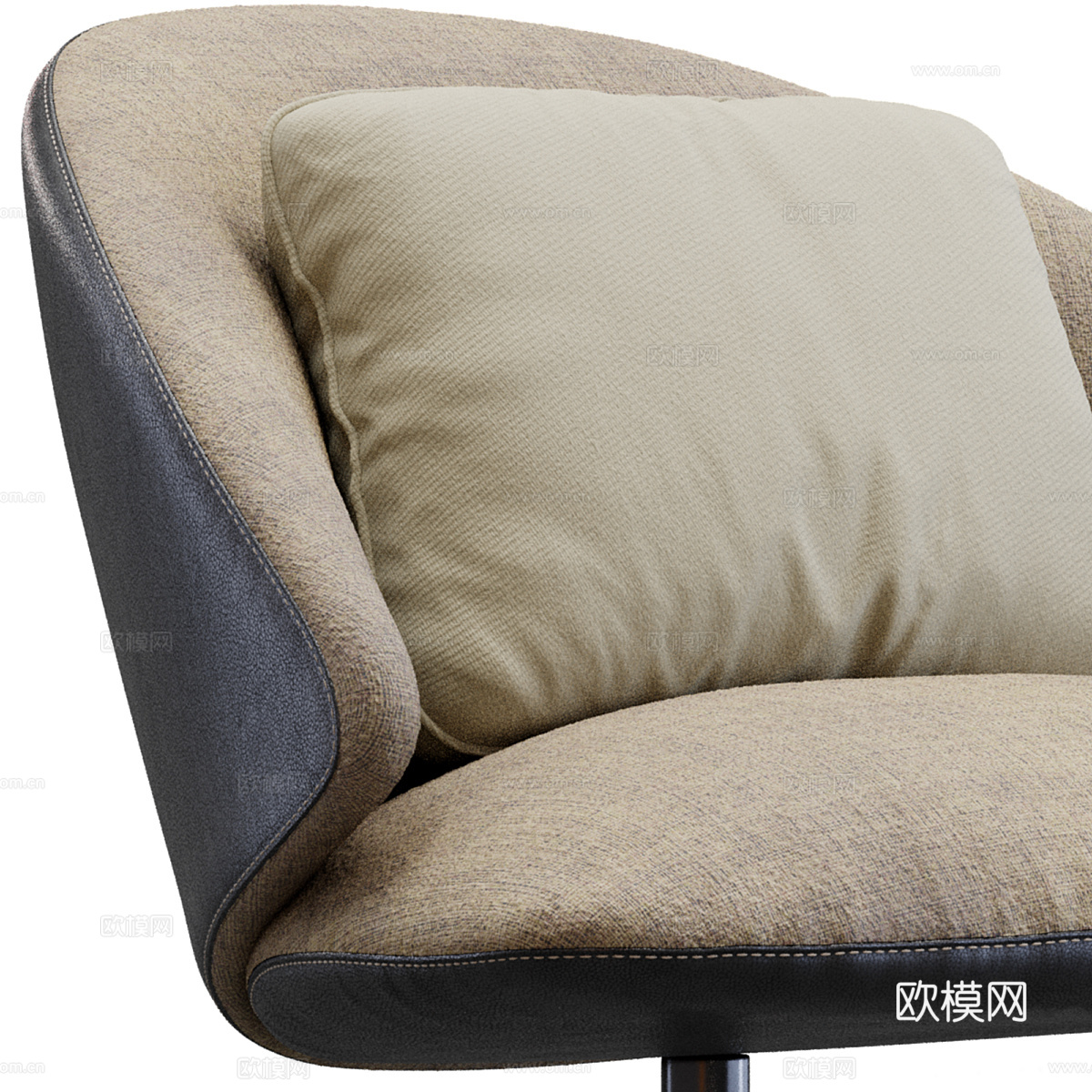 现代意式布艺休闲椅3d模型