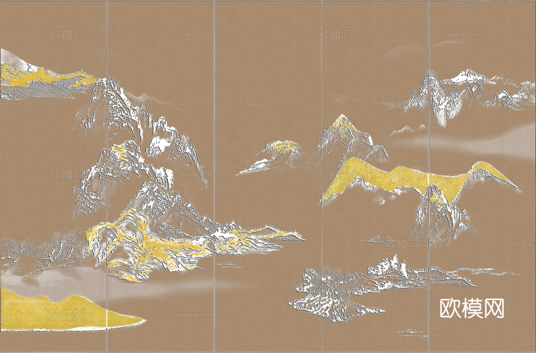 高清新中式楼阁线条肌理背景