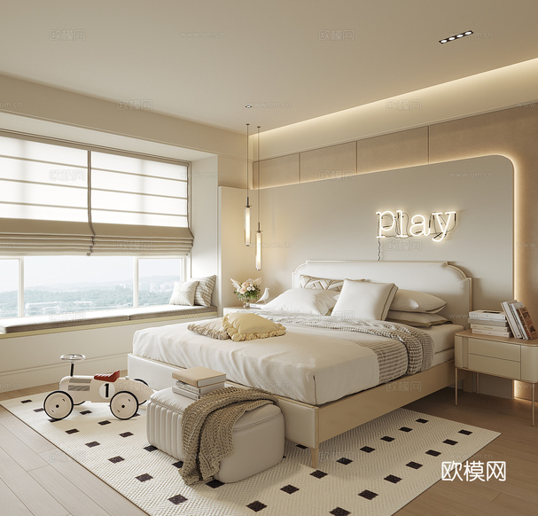 現(xiàn)代兒童臥室3d模型下載