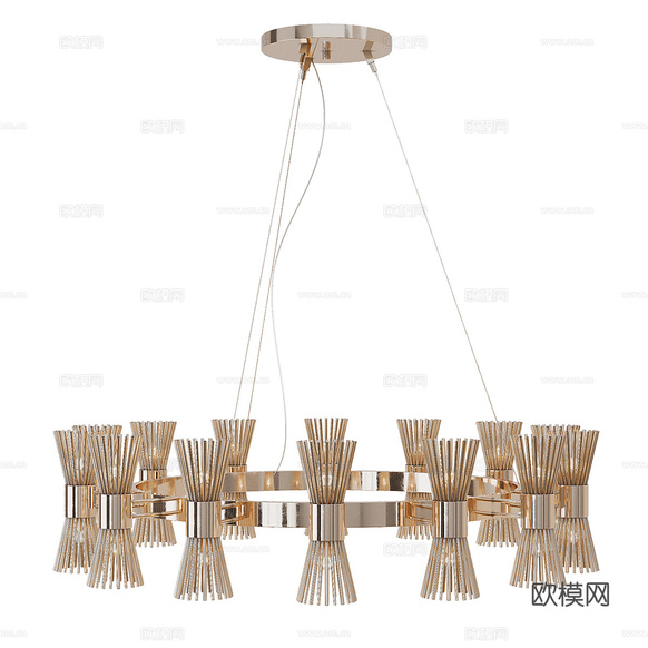 現(xiàn)代輕奢裝飾吊燈3d模型下載(渲染圖1)