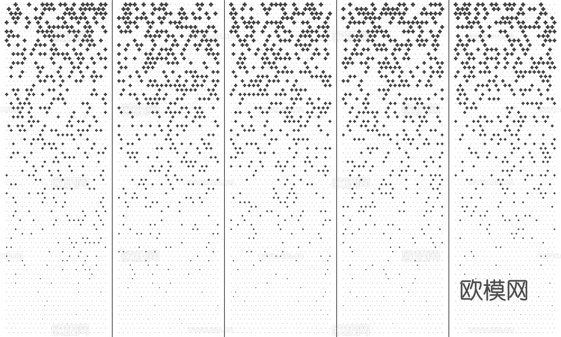 技术冲孔铝板_渐变梅花贴图
