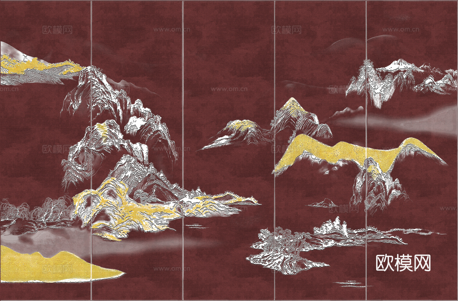 高清新中式楼阁线条肌理背景