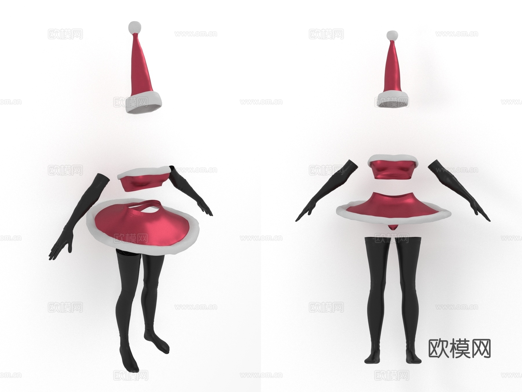 圣诞服装 女性服装 女装 衣服3d模型