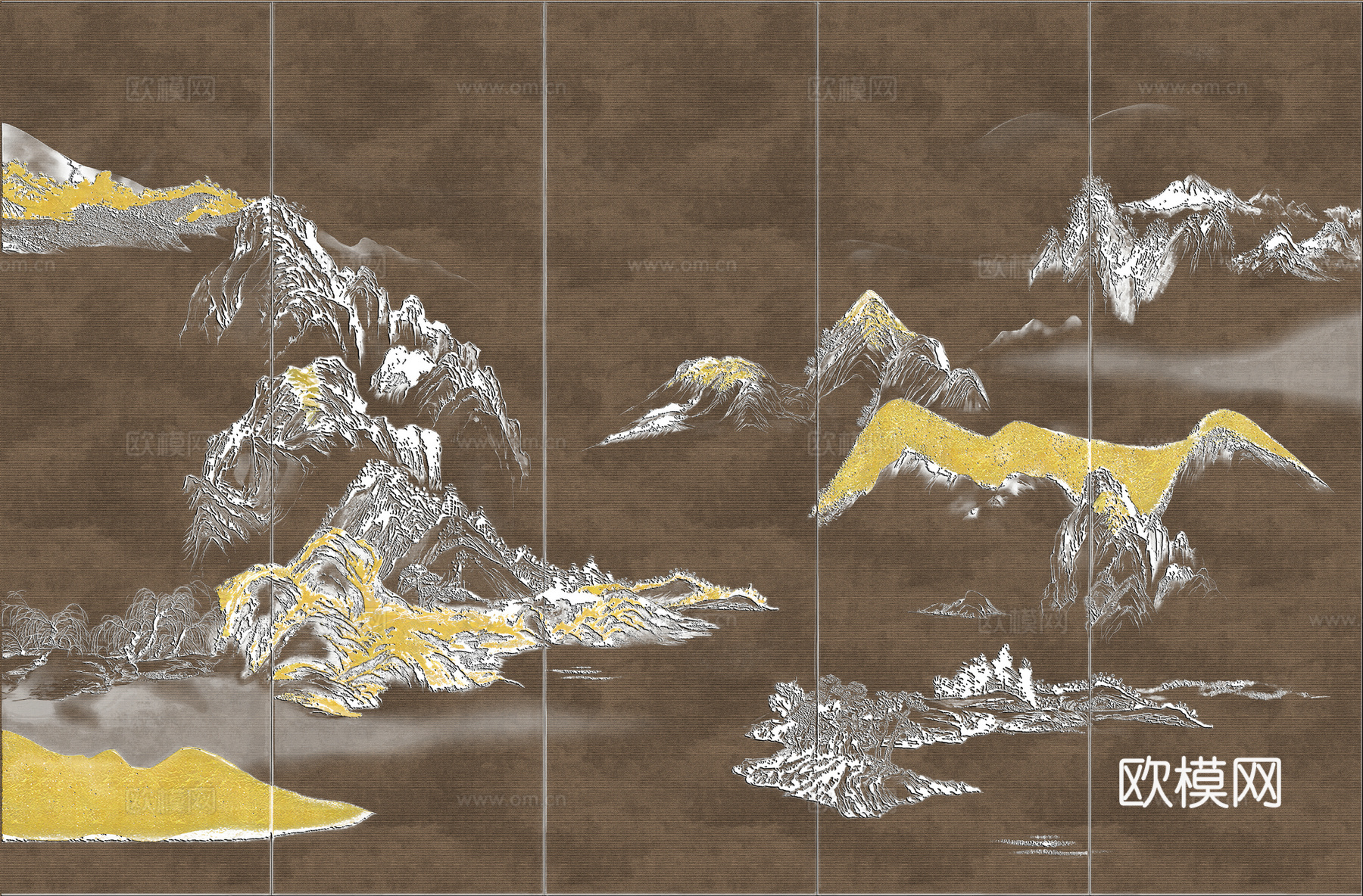 高清新中式楼阁线条肌理背景