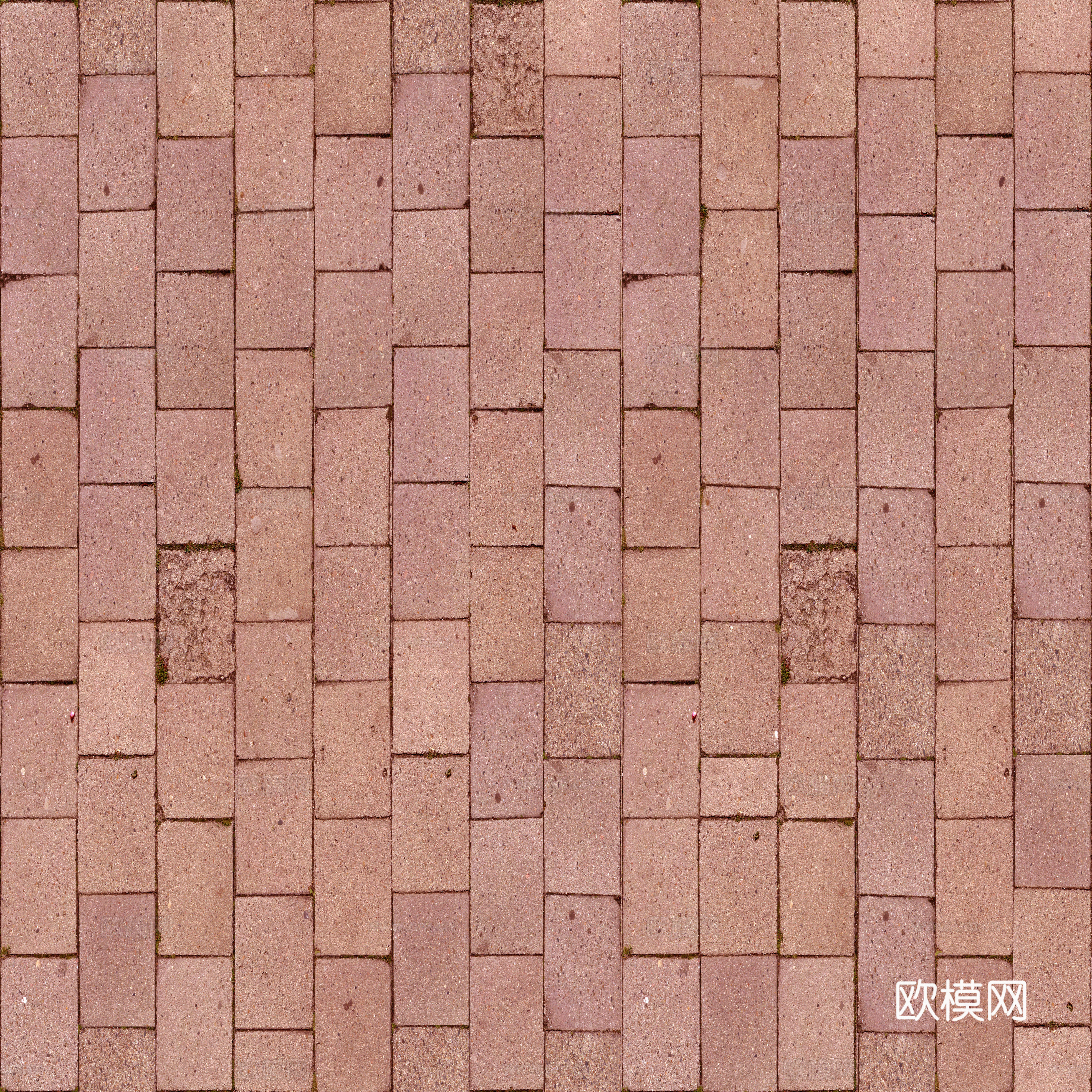 无缝红色透水砖贴图