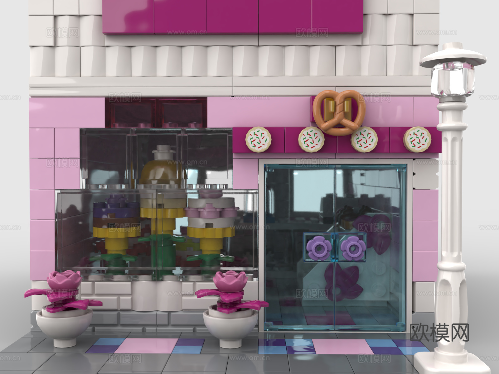 乐高 LEGO 玩具 积木 店铺 面包店 沿街商铺3d模型