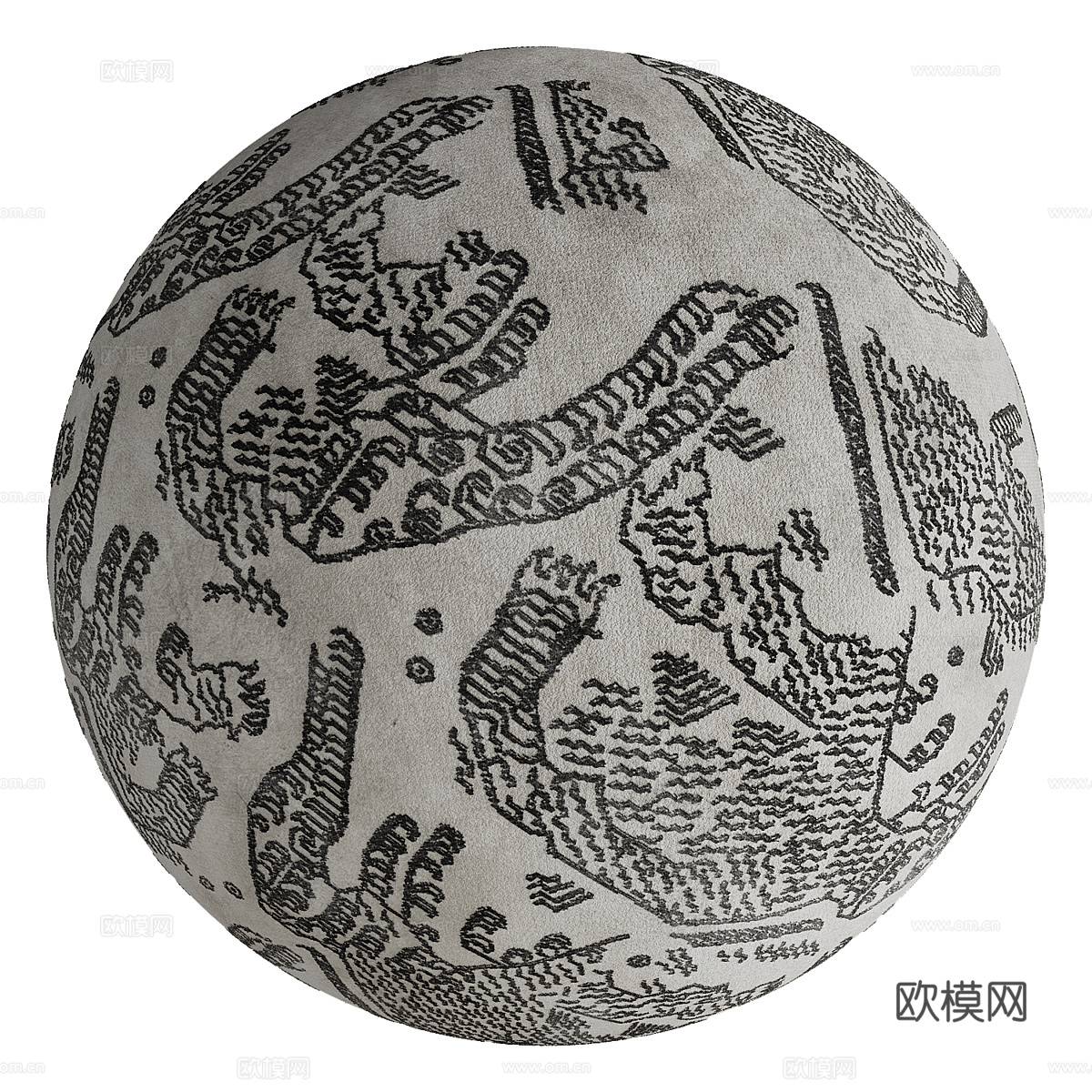 新中式丝绒布料材质3d模型