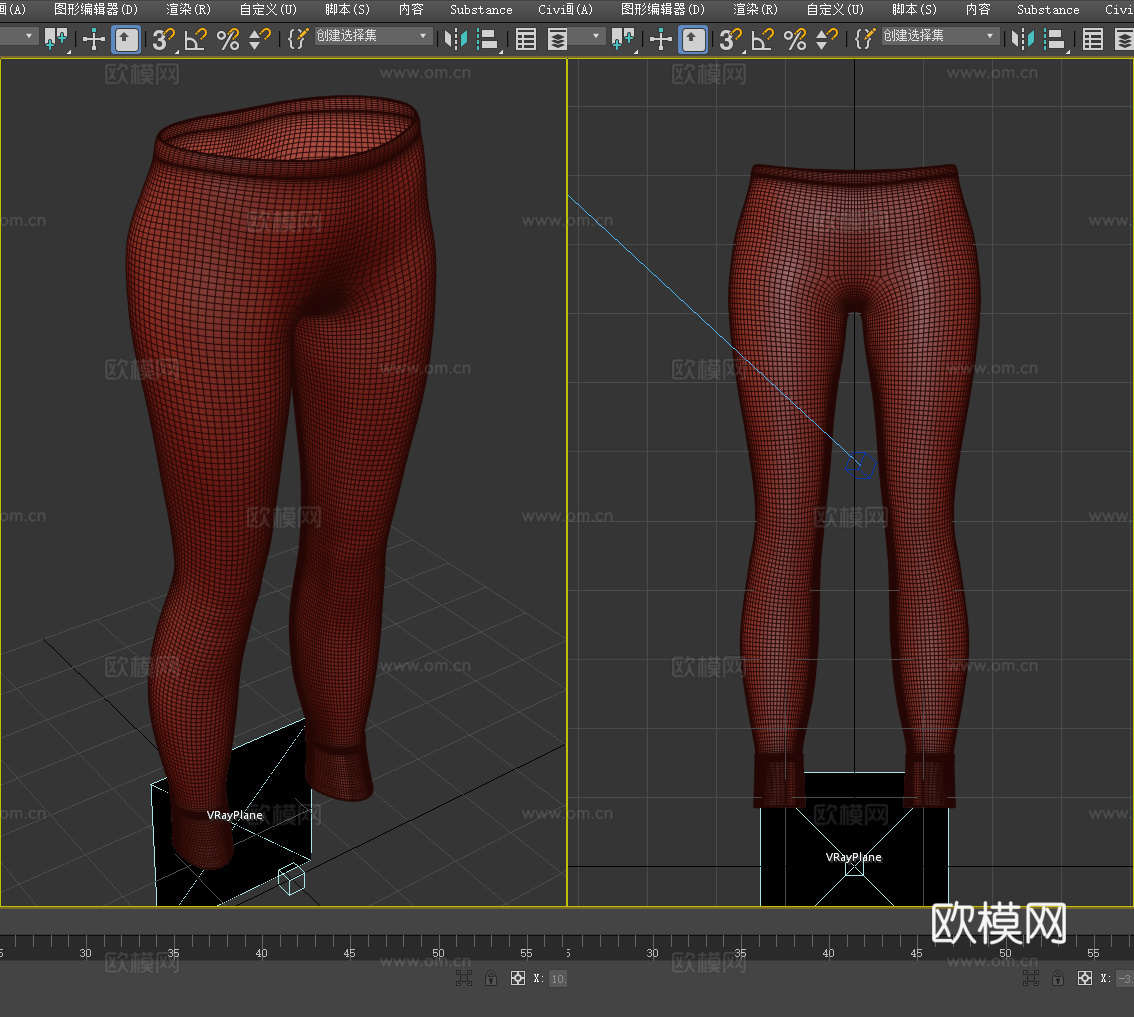 紧身裤 蕾丝镶边 女性服装3d模型