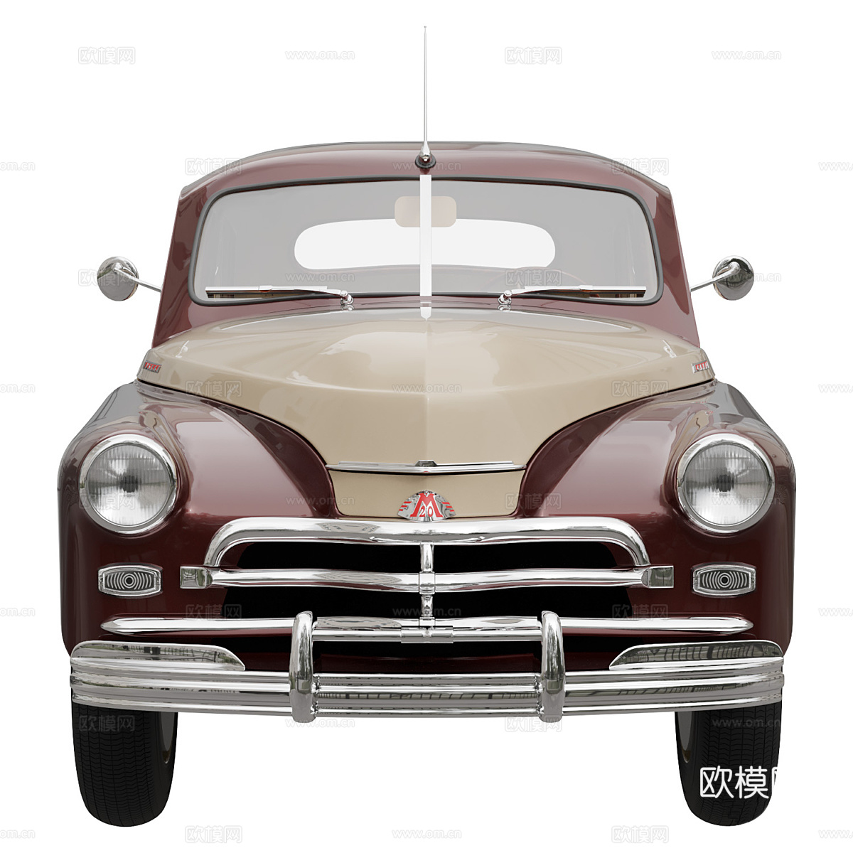 美式复古 Pobeda 老爷车3d模型下载（渲染图3）