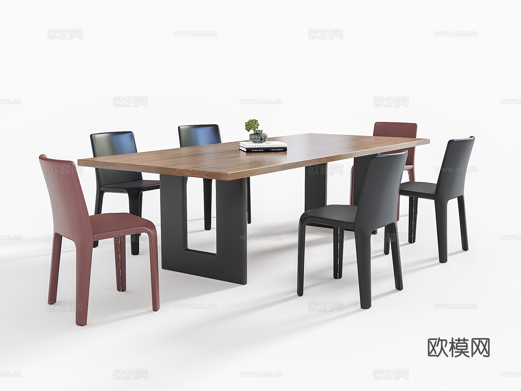 现代意式餐桌椅3d模型