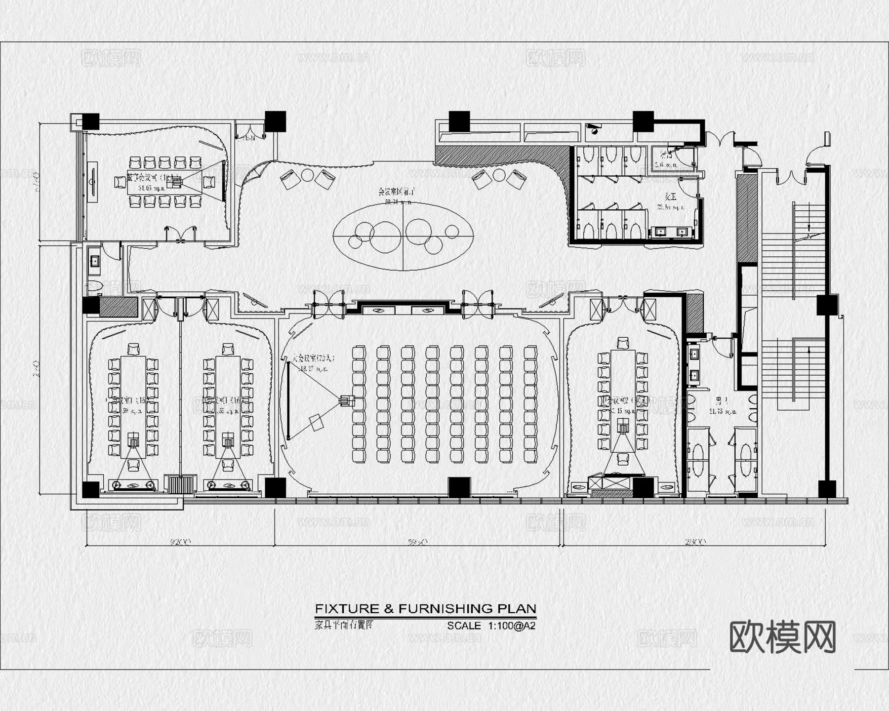 会议室 报告厅 多功能会议室 大会议室cad施工图