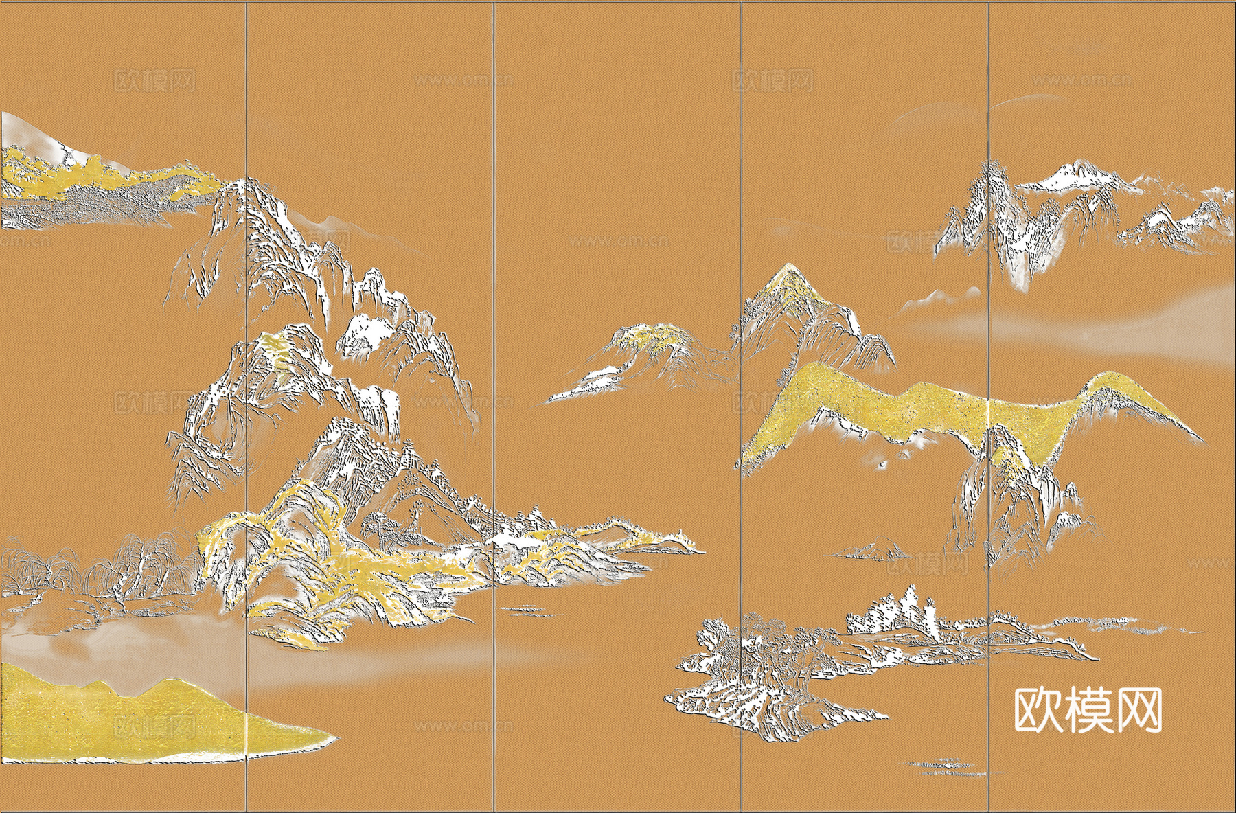 高清新中式楼阁线条肌理背景