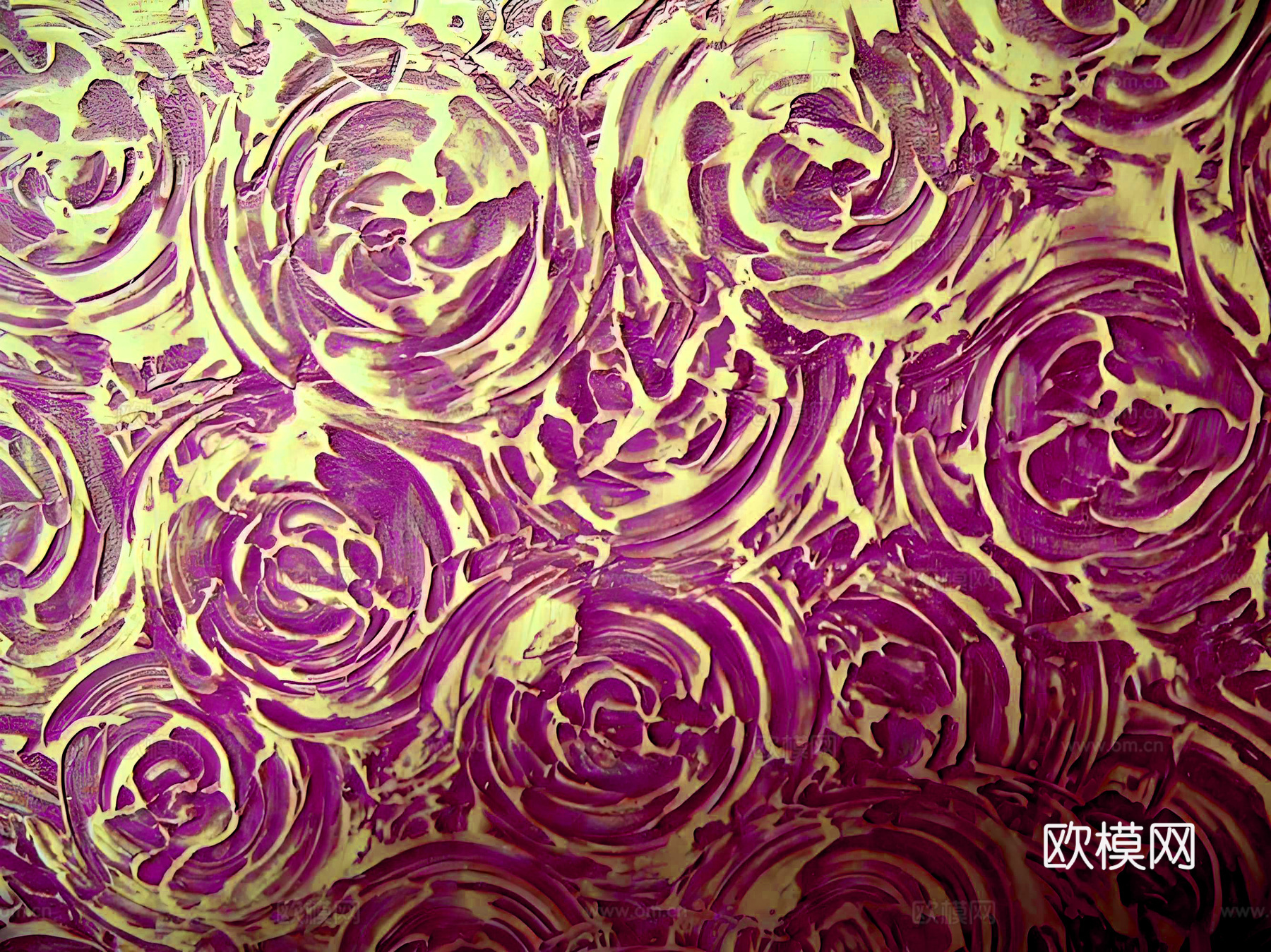玫瑰花涂料纹理  装饰画 花卉 凹凸