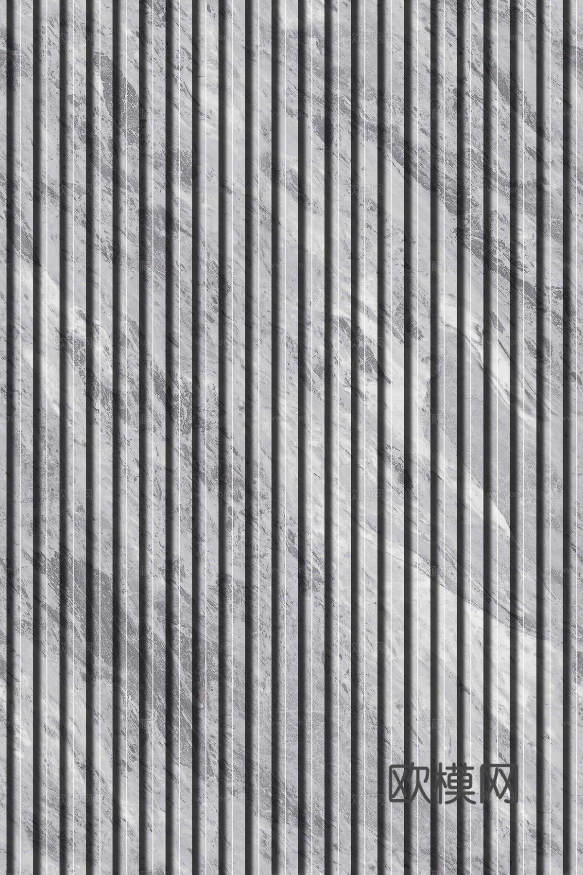 岩板石纹拉槽格栅长城板下载（渲染图3）