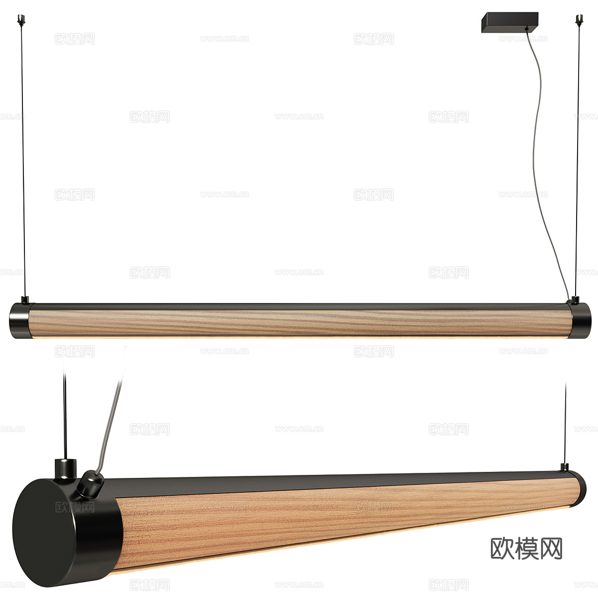 现代意式极简线性吊灯3d模型